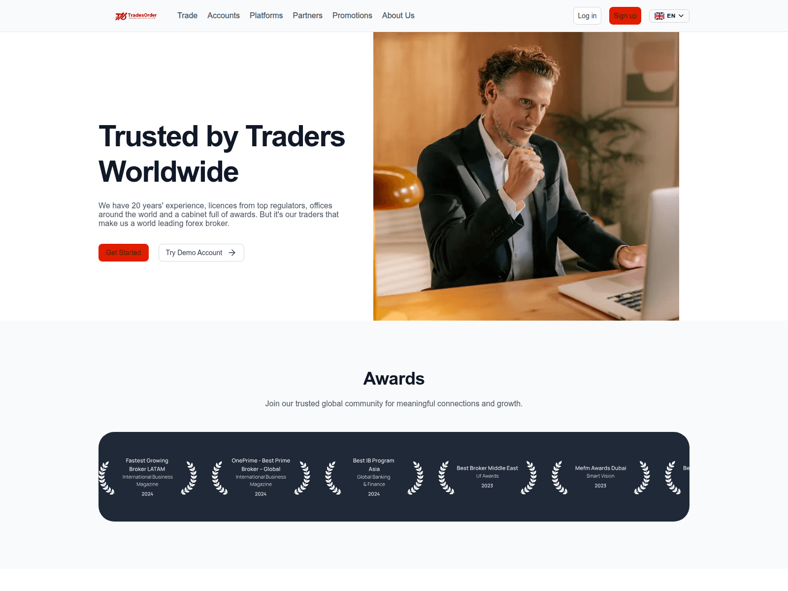 Screenshot of tradesorder.net
