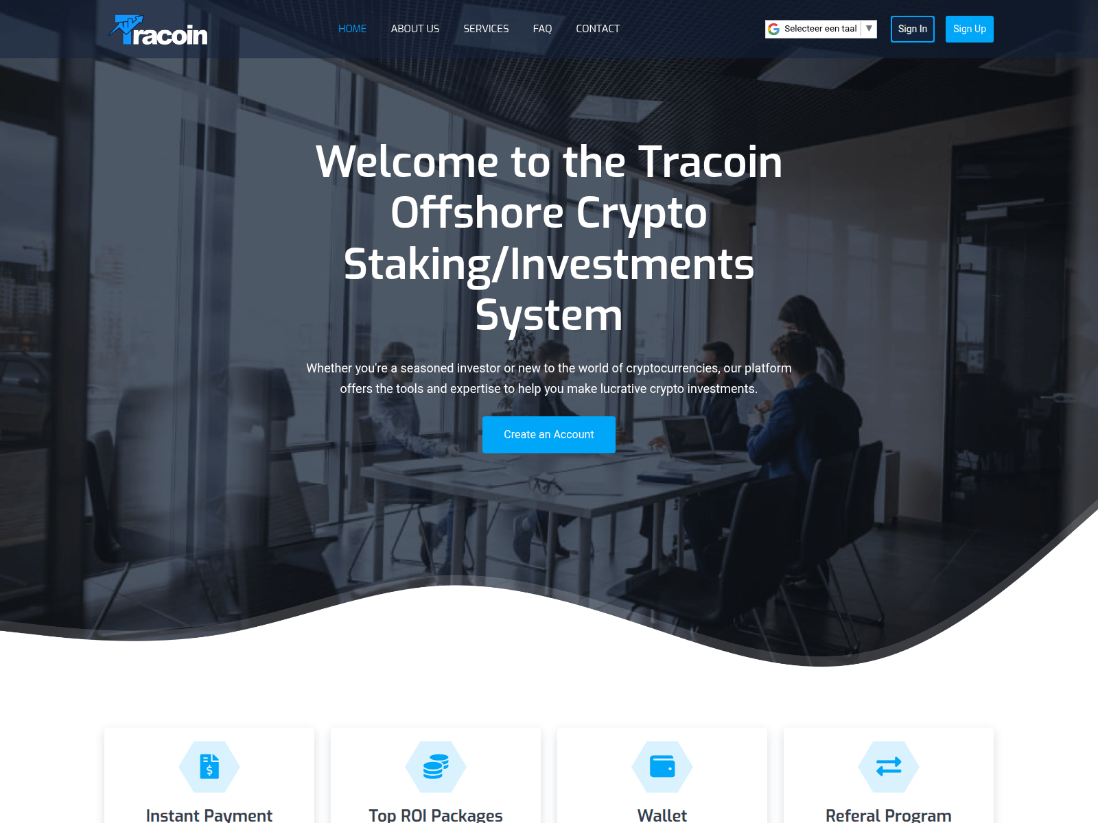 Screenshot of tracoin.top