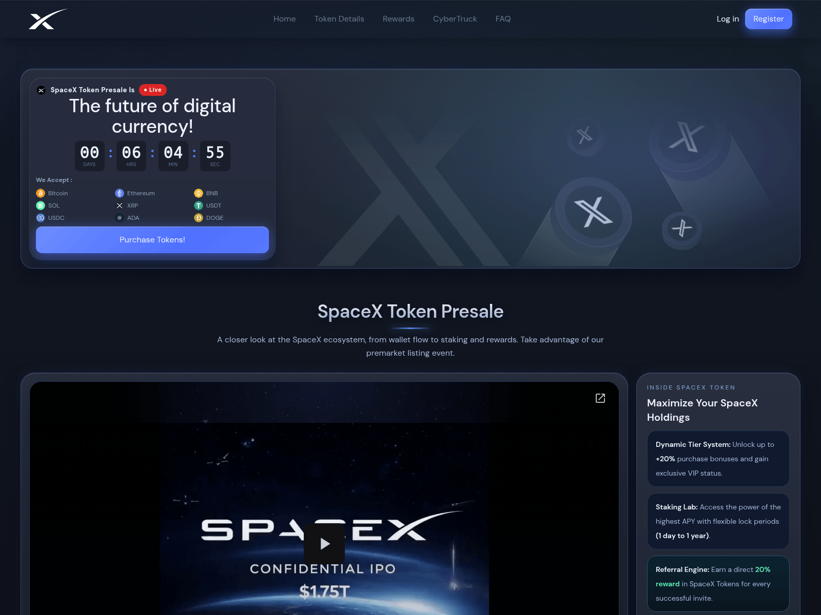 Screenshot of spcx-network.com