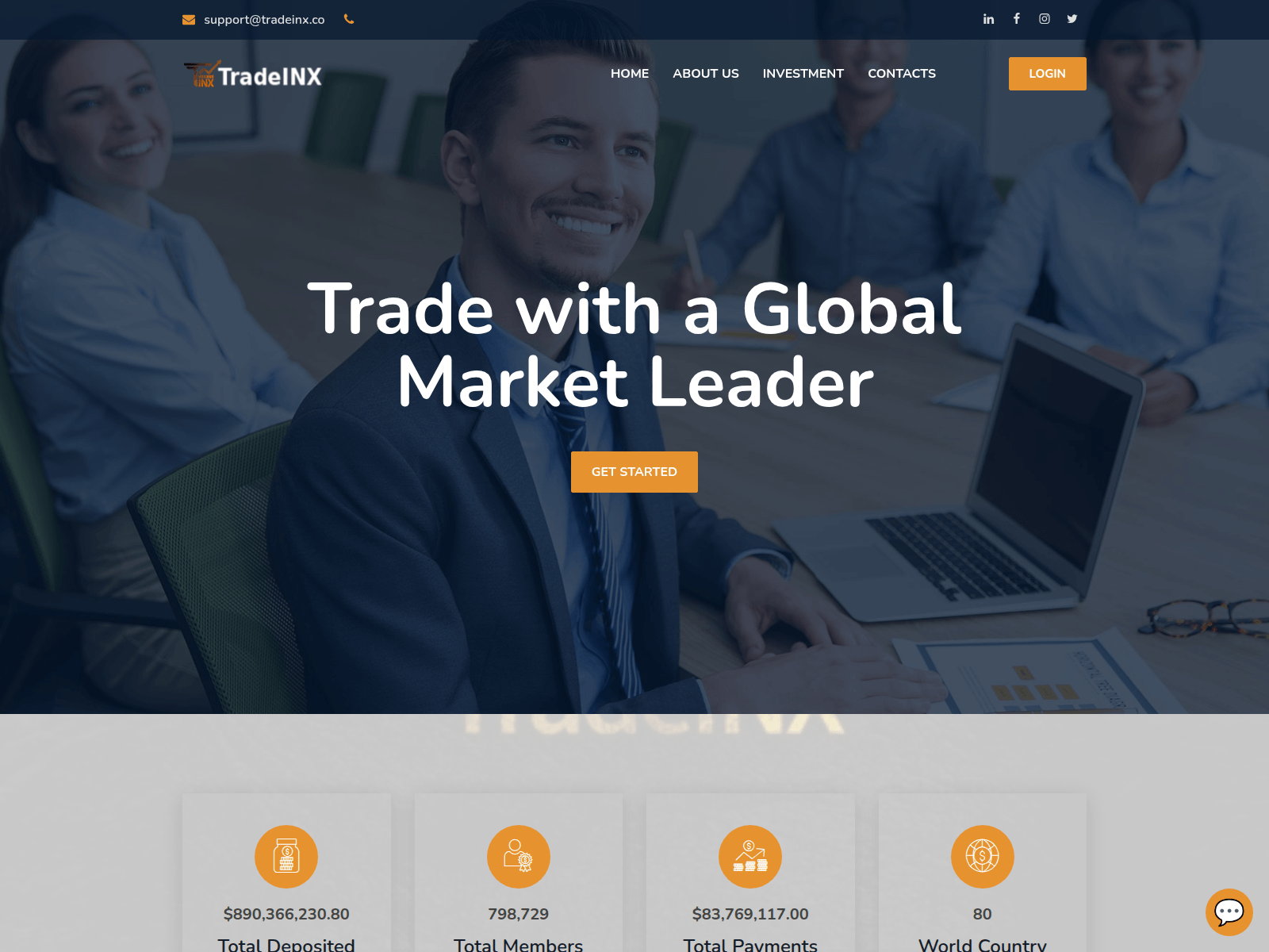 Screenshot of tradeinx.co