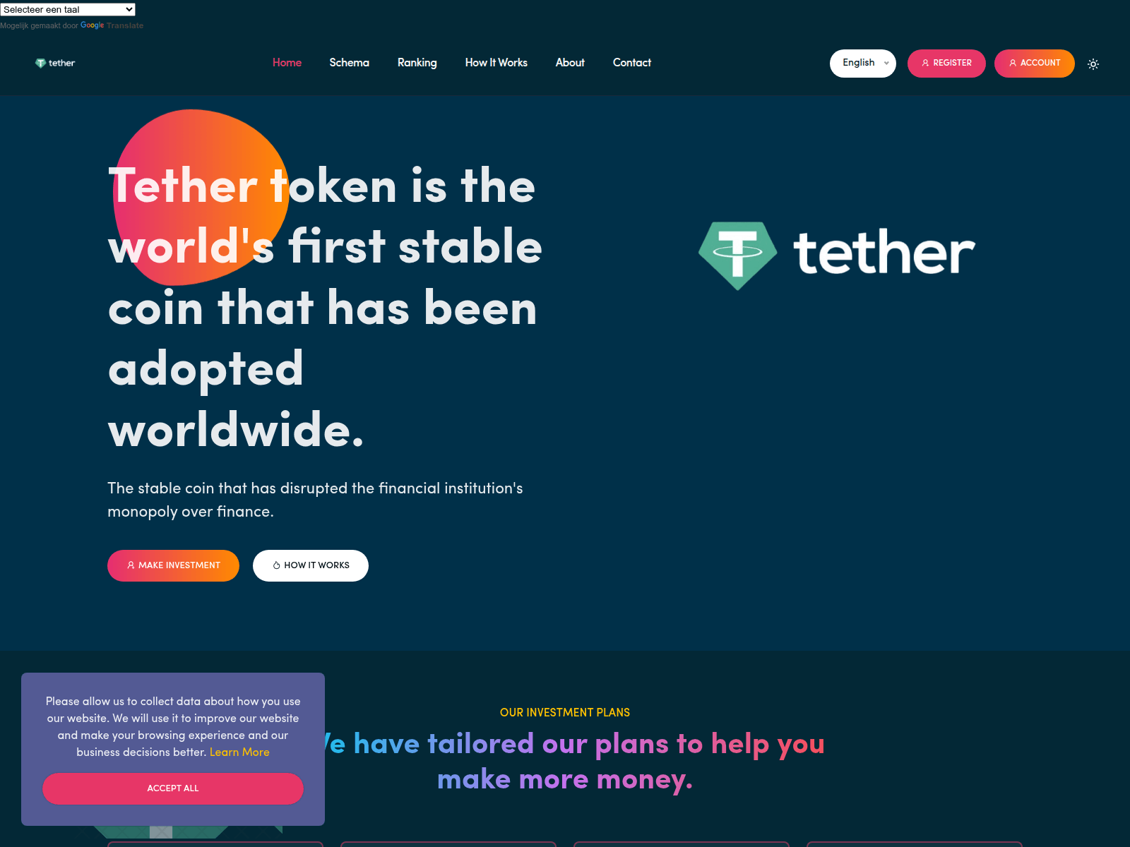 Screenshot of tether-rgold.com