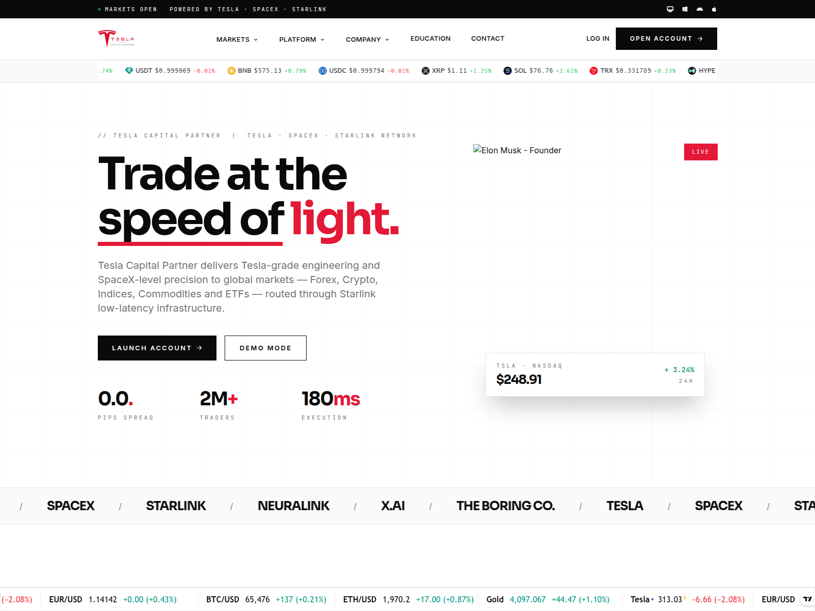 Screenshot of teslacapitalpartner.com