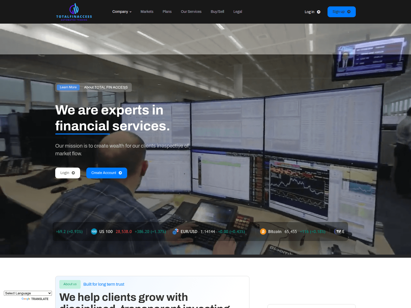 Screenshot of totalfinaccess.com