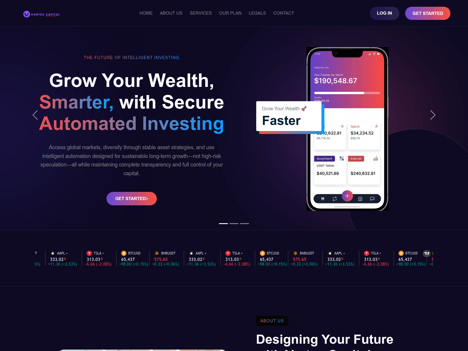 Screenshot of vortexcapitalholdings.com