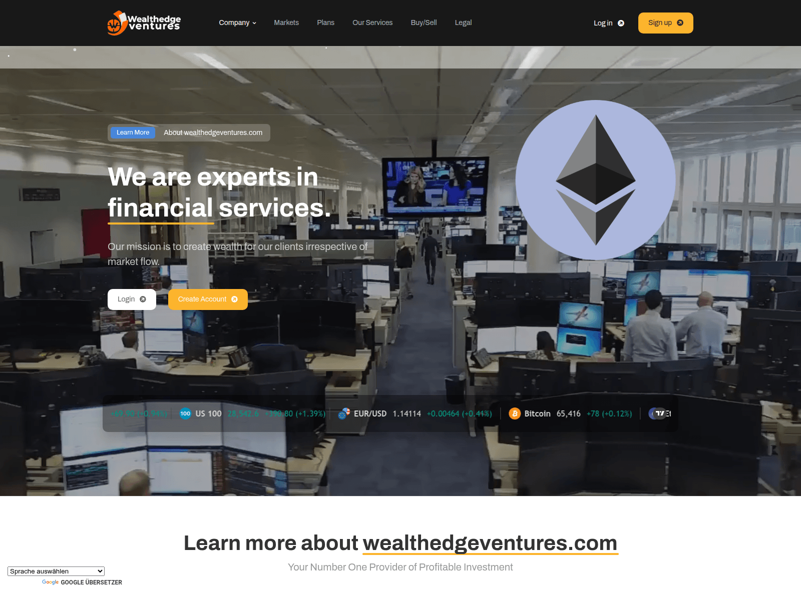 Screenshot of wealthedgeventures.com