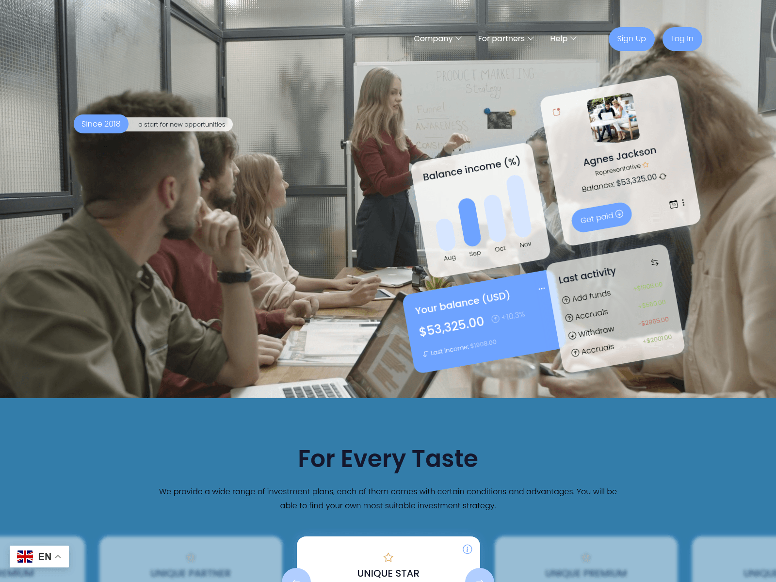 Screenshot of trading.uniqueassets.ltd