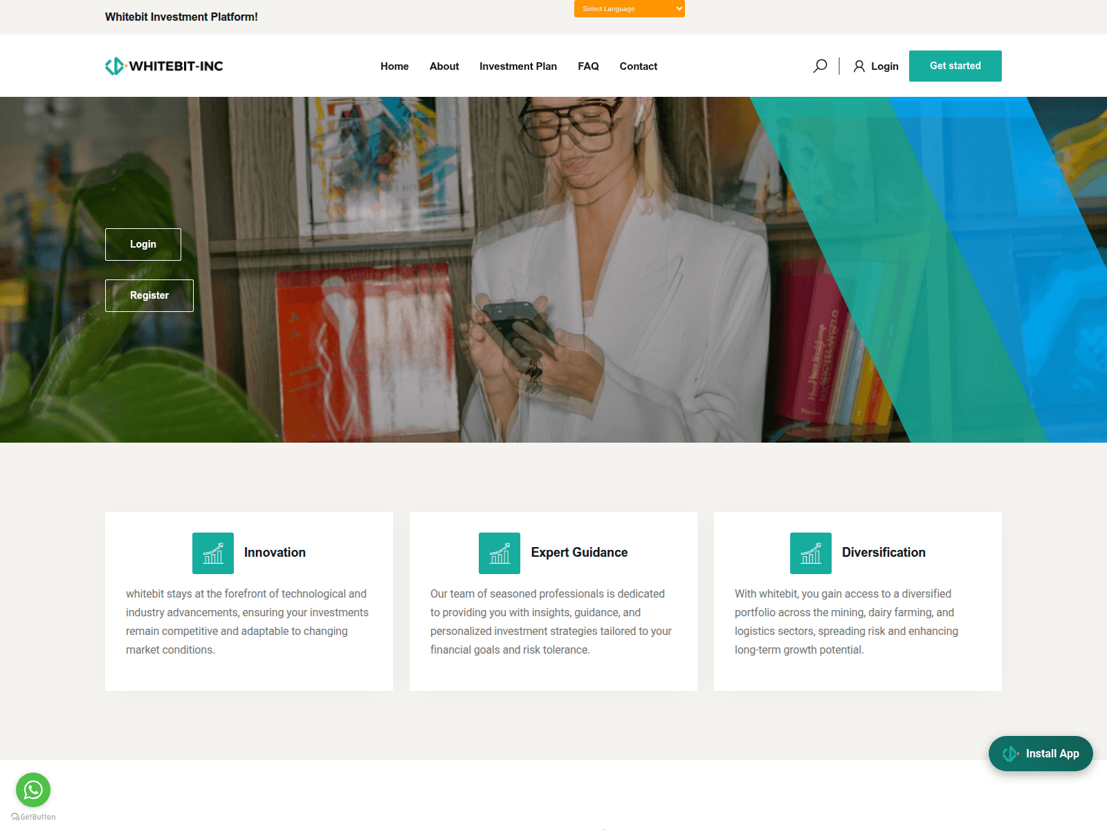 Screenshot of whitebit-inc.com