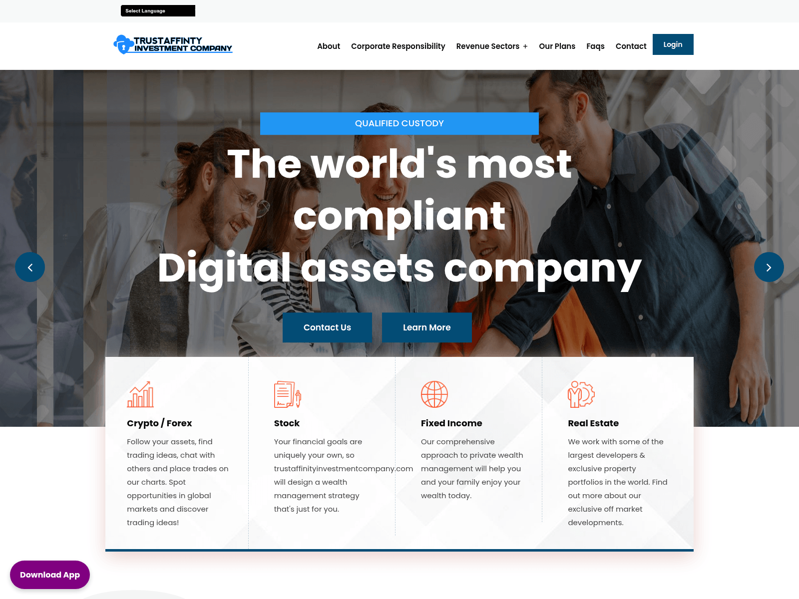Screenshot of trustaffinityinvestmentcompany.com