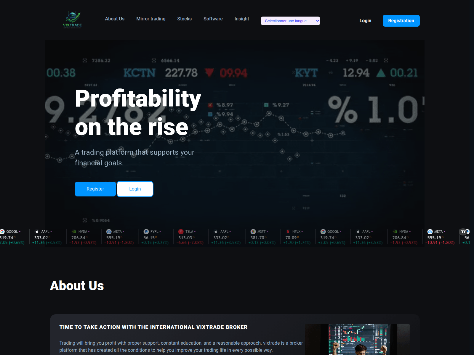 Screenshot of vixtrade.net