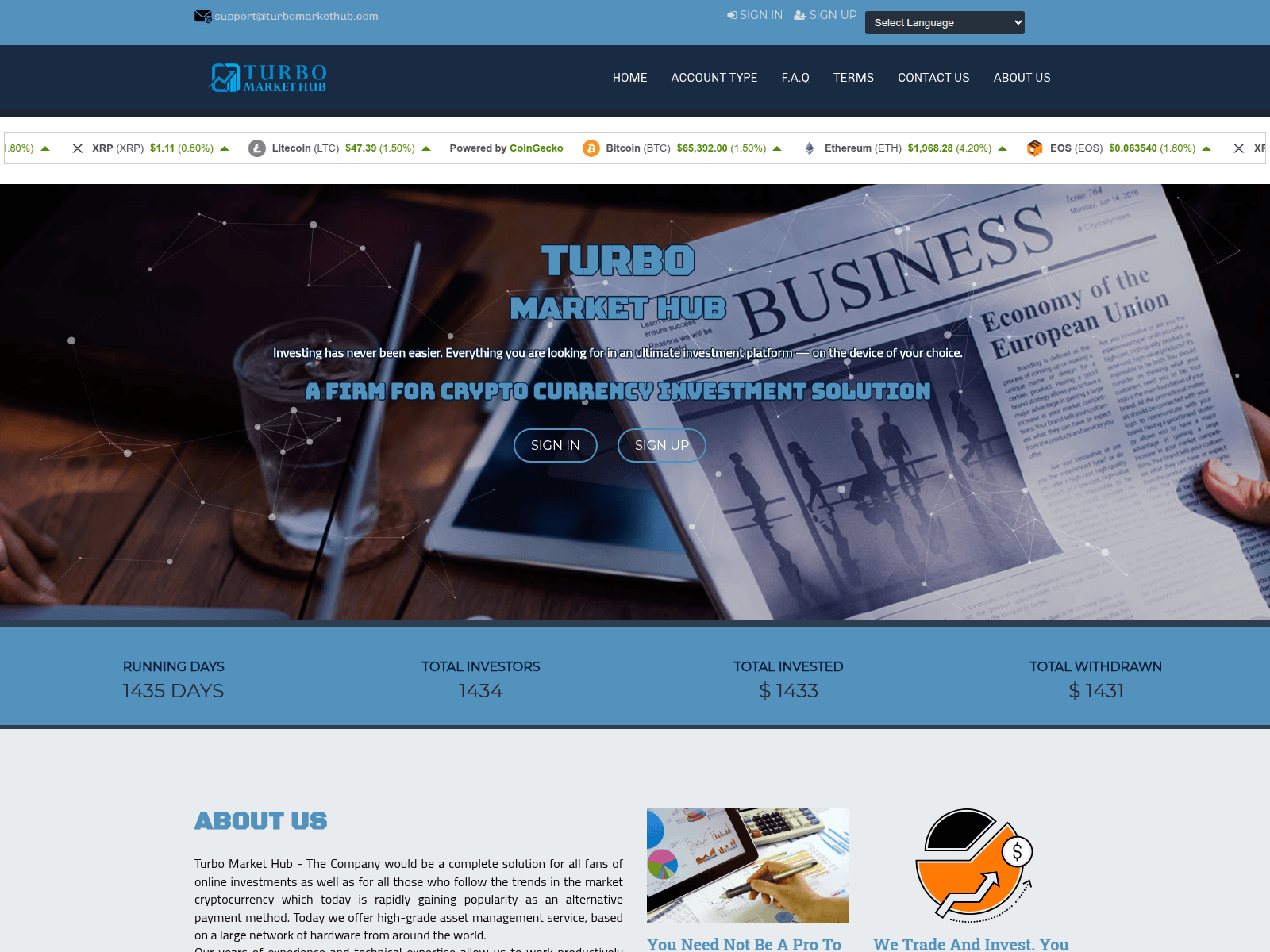 Screenshot of turbomarkethub.com