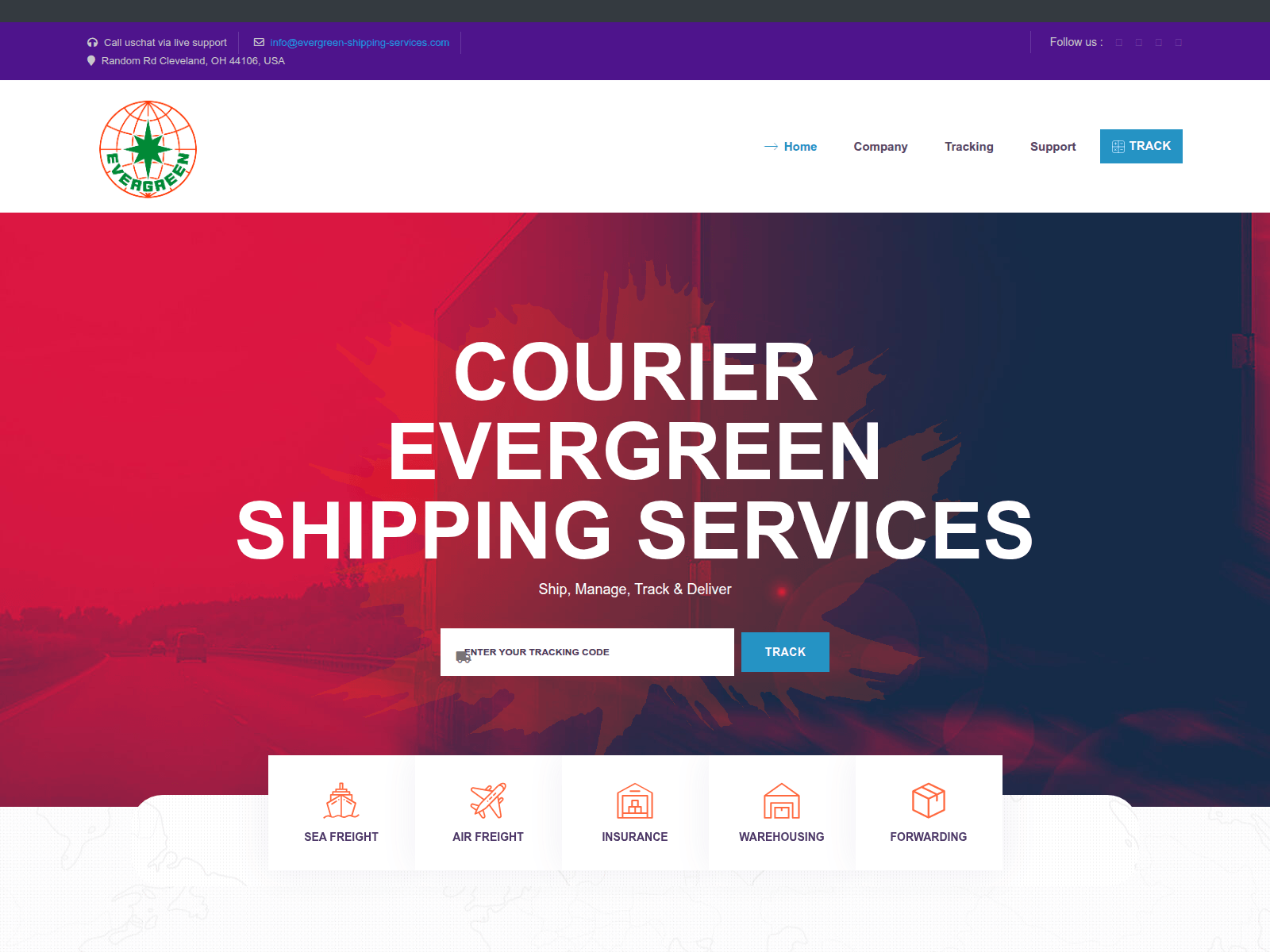 Screenshot of evergreen-shipping-services.com