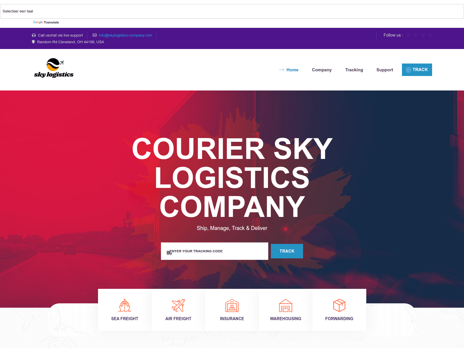 Screenshot of skylogistics-company.com