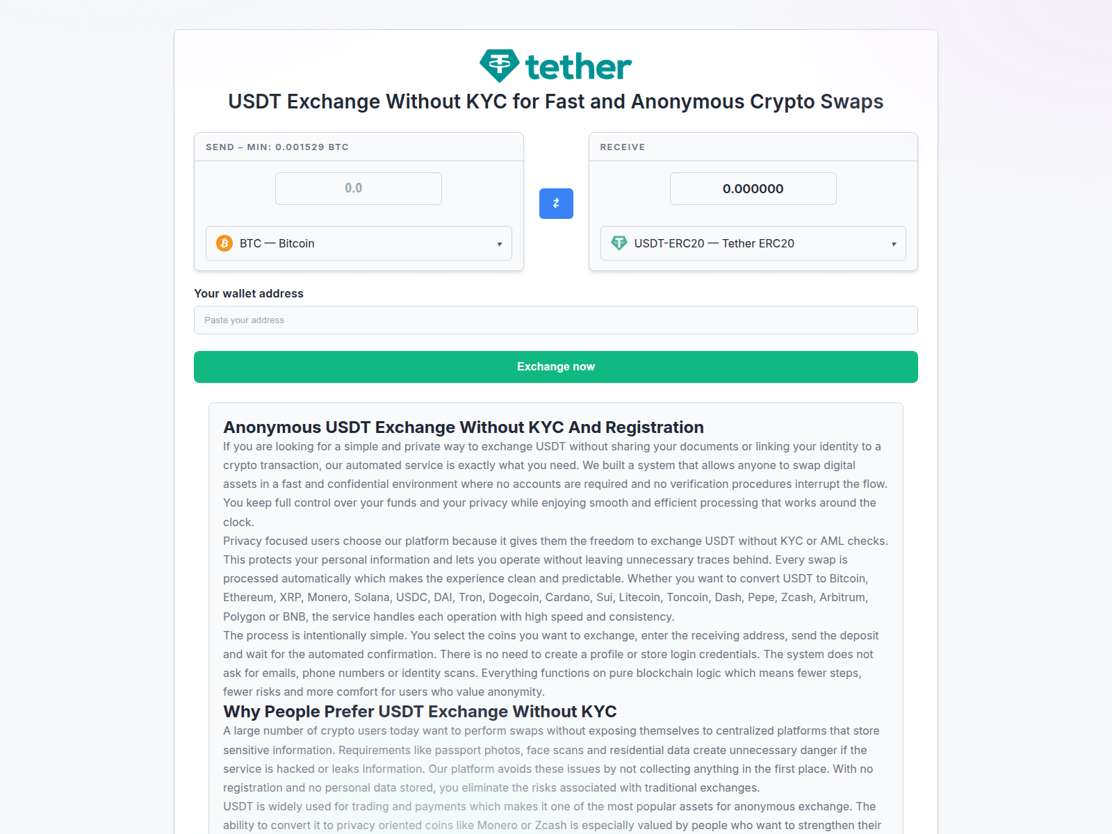 Screenshot of usdt-change.com