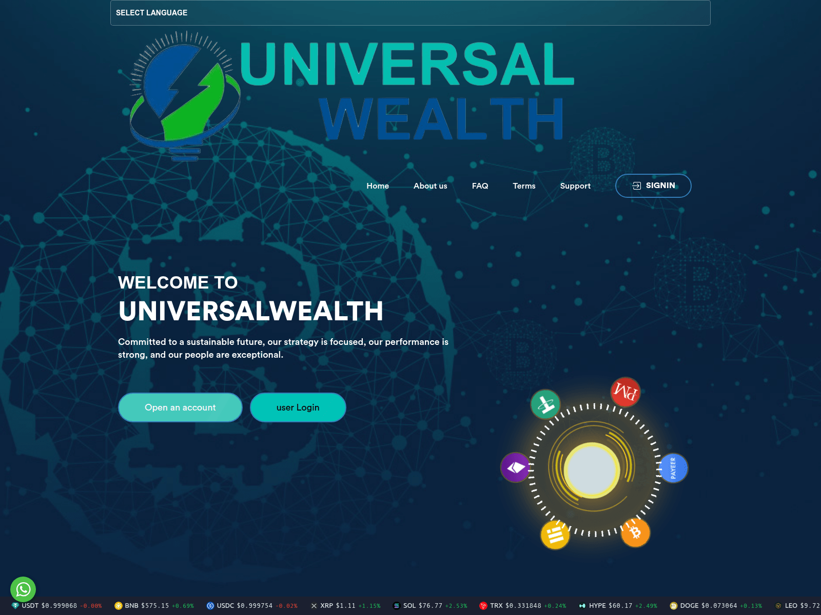 Screenshot of universalwealth.ltd