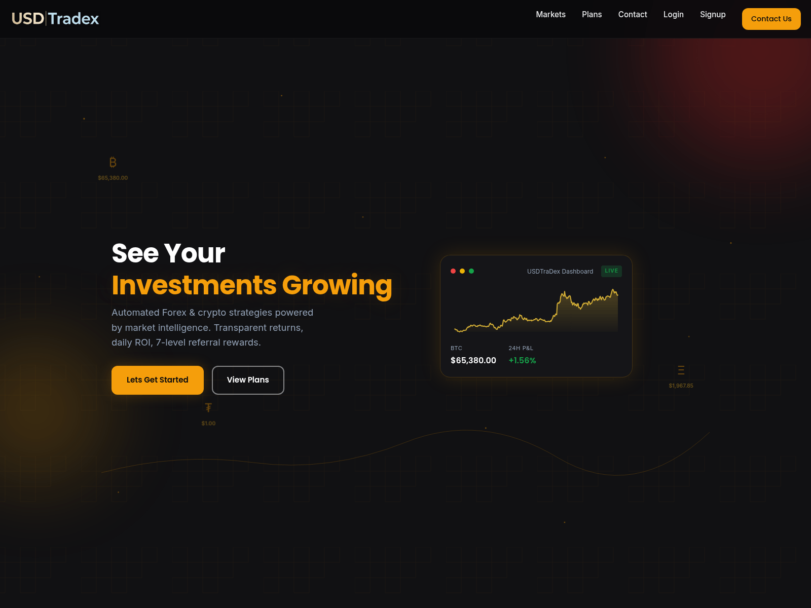 Screenshot of usdtradex.com