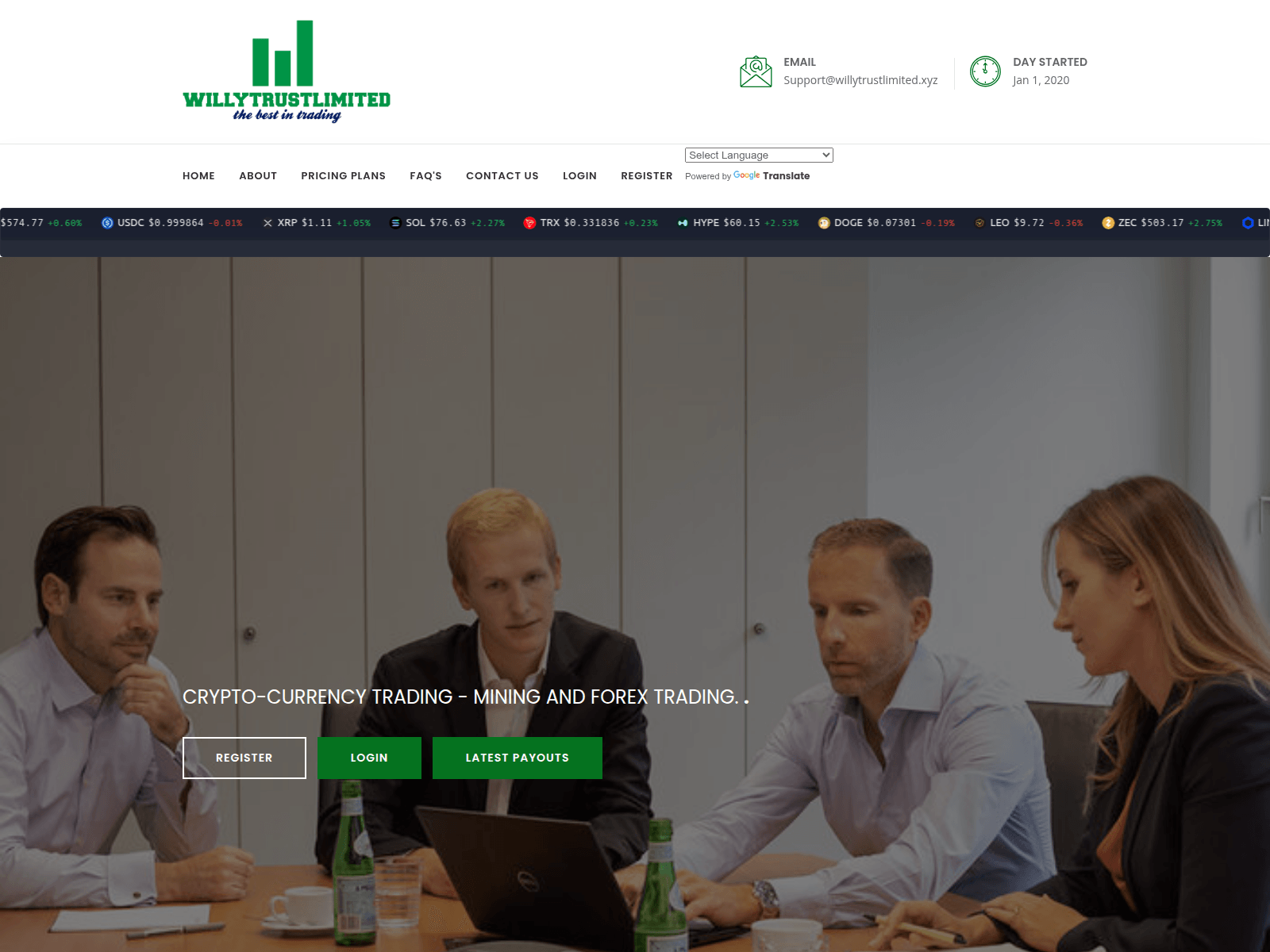 Screenshot of willytrusttlimited.xyz
