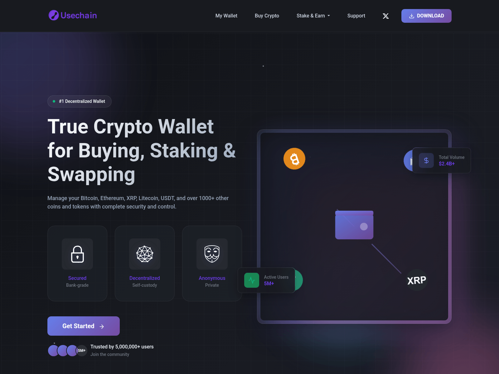 Screenshot of usechainwallet.com