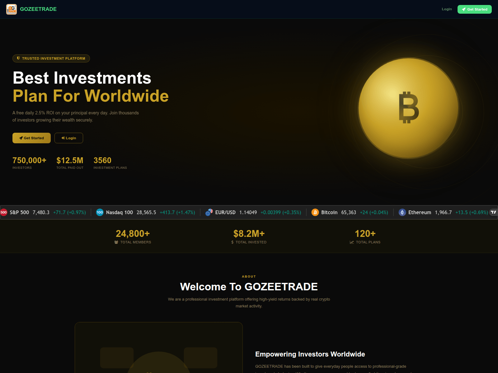 Screenshot of gozeetrade.com