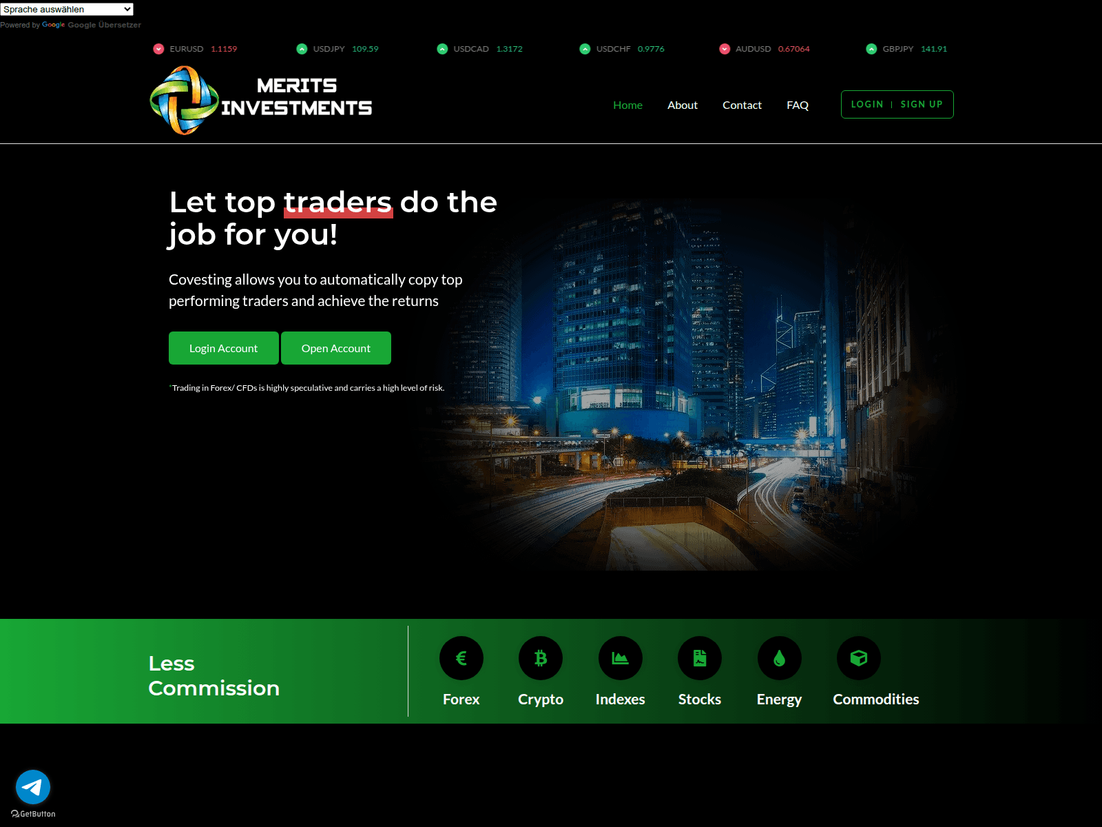 Screenshot of meritsinvestment.live