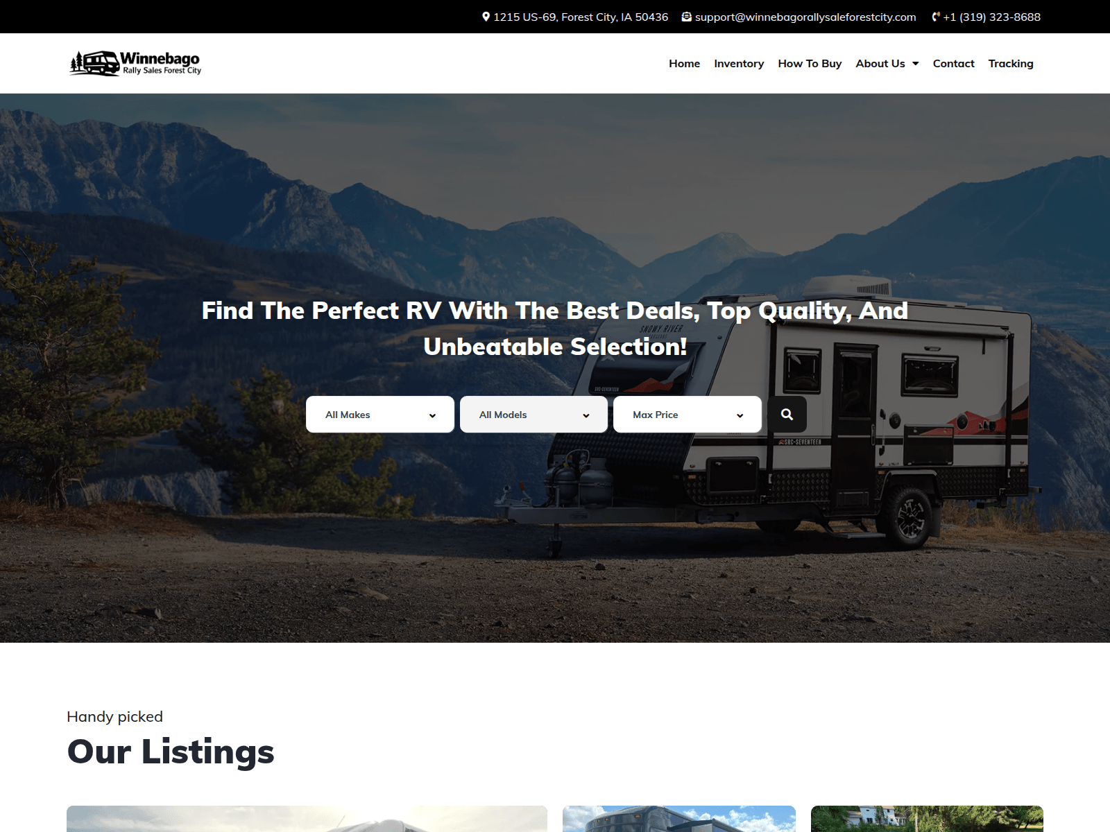 Screenshot of winnebagorallysaleforestcity.com