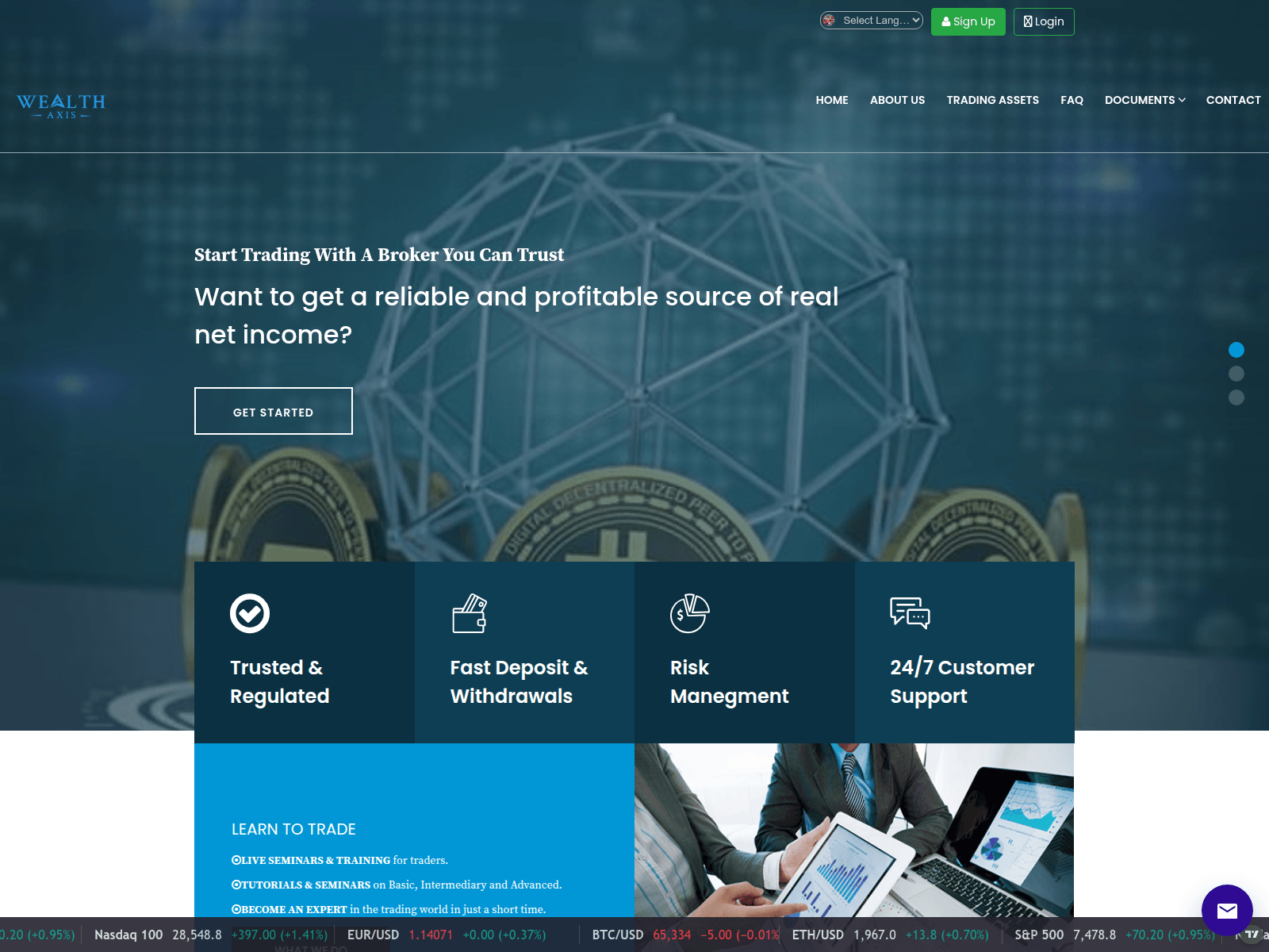 Screenshot of wealthaxis-pro.com