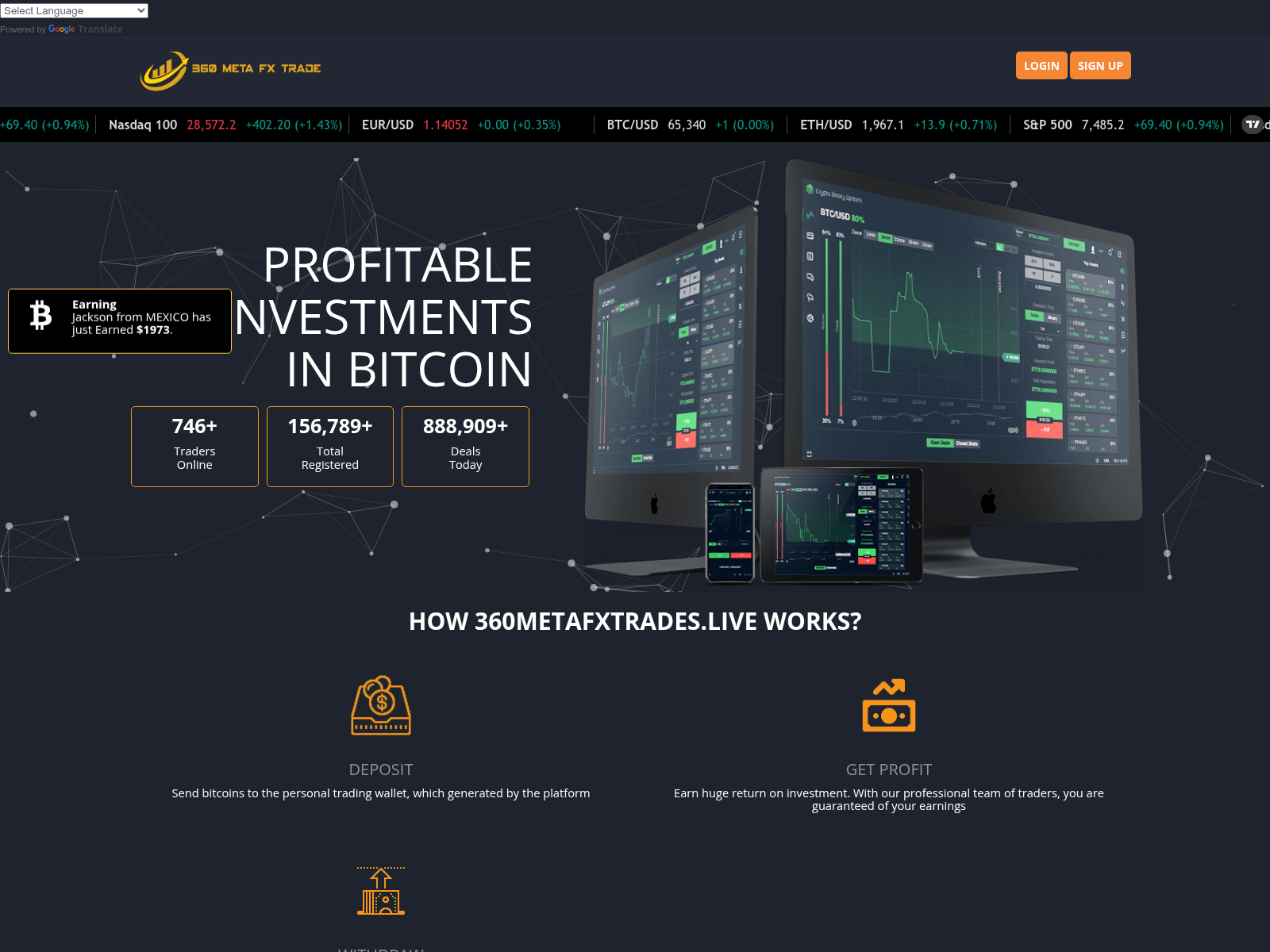 Screenshot of 360metafxtrades.live