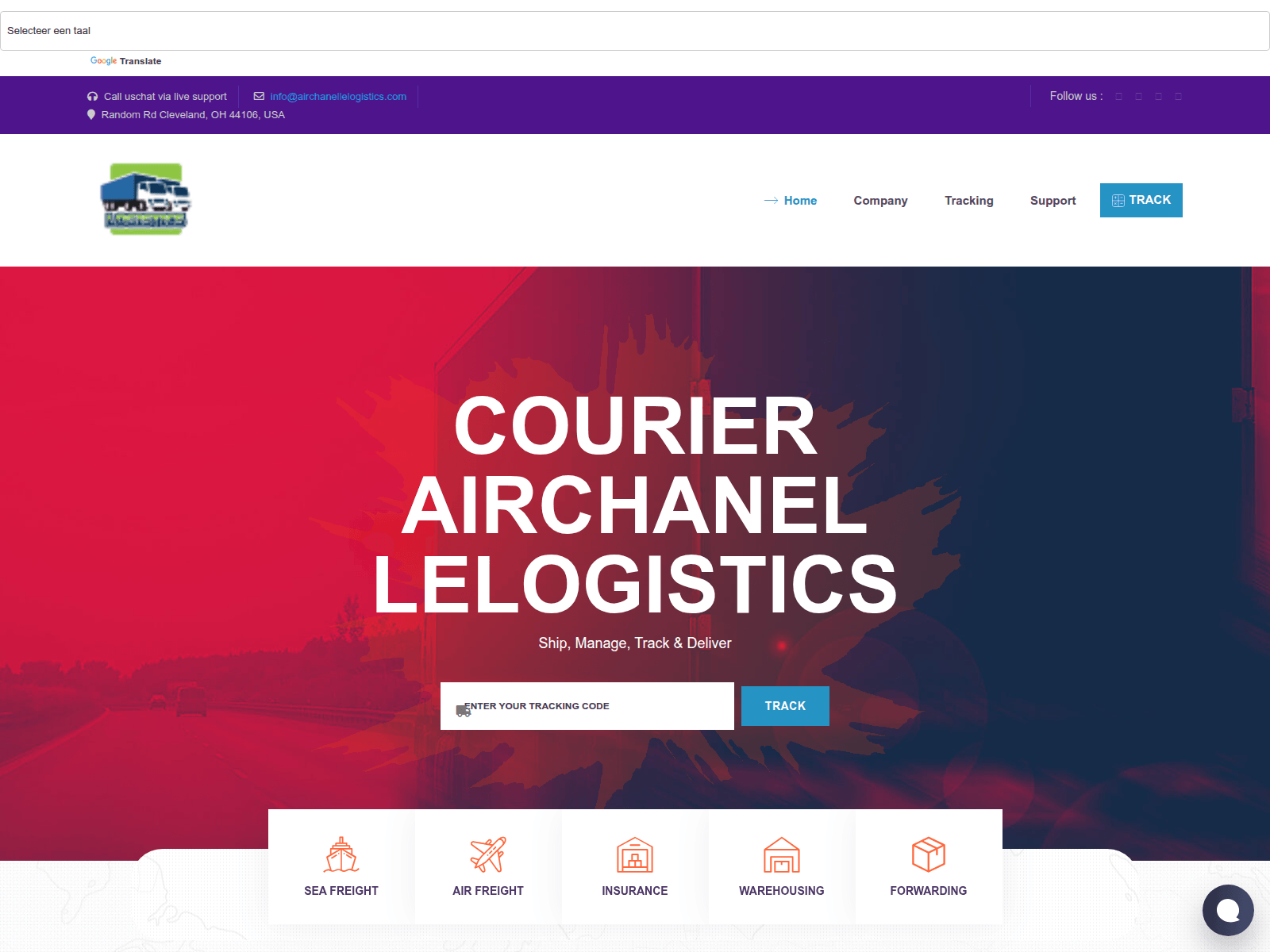 Screenshot of airchanellelogistics.com