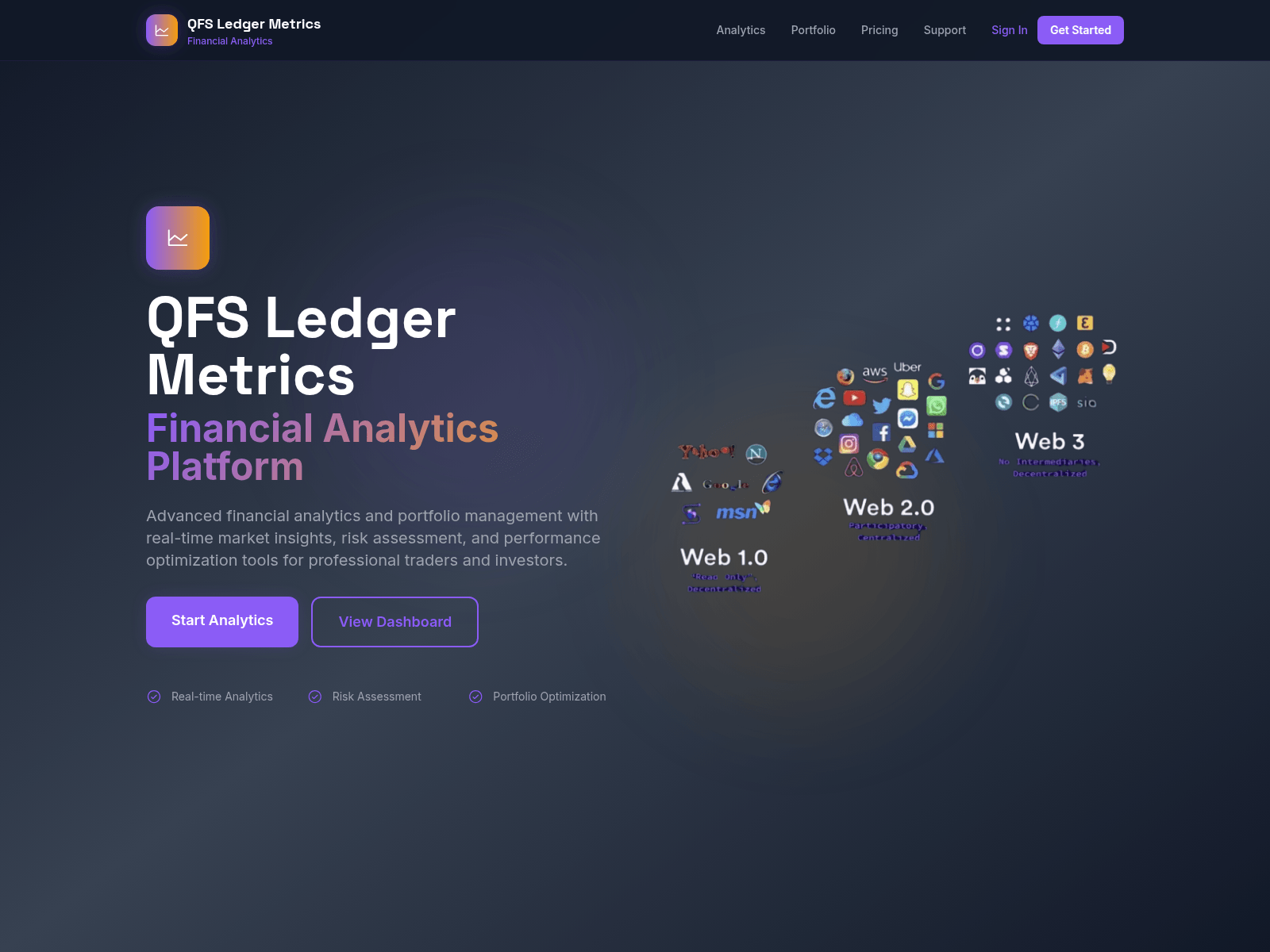 Screenshot of web3ledgermetrics.com