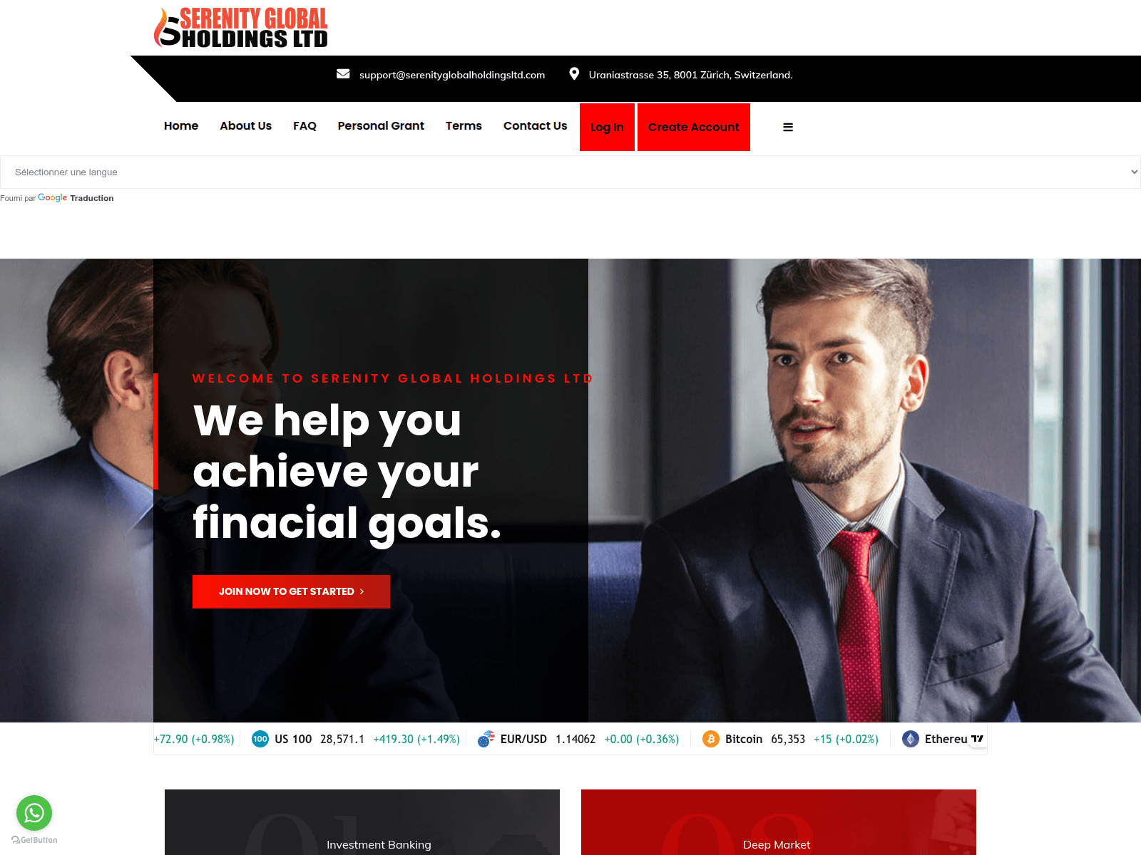 Screenshot of serenityglobalholdingsltd.com