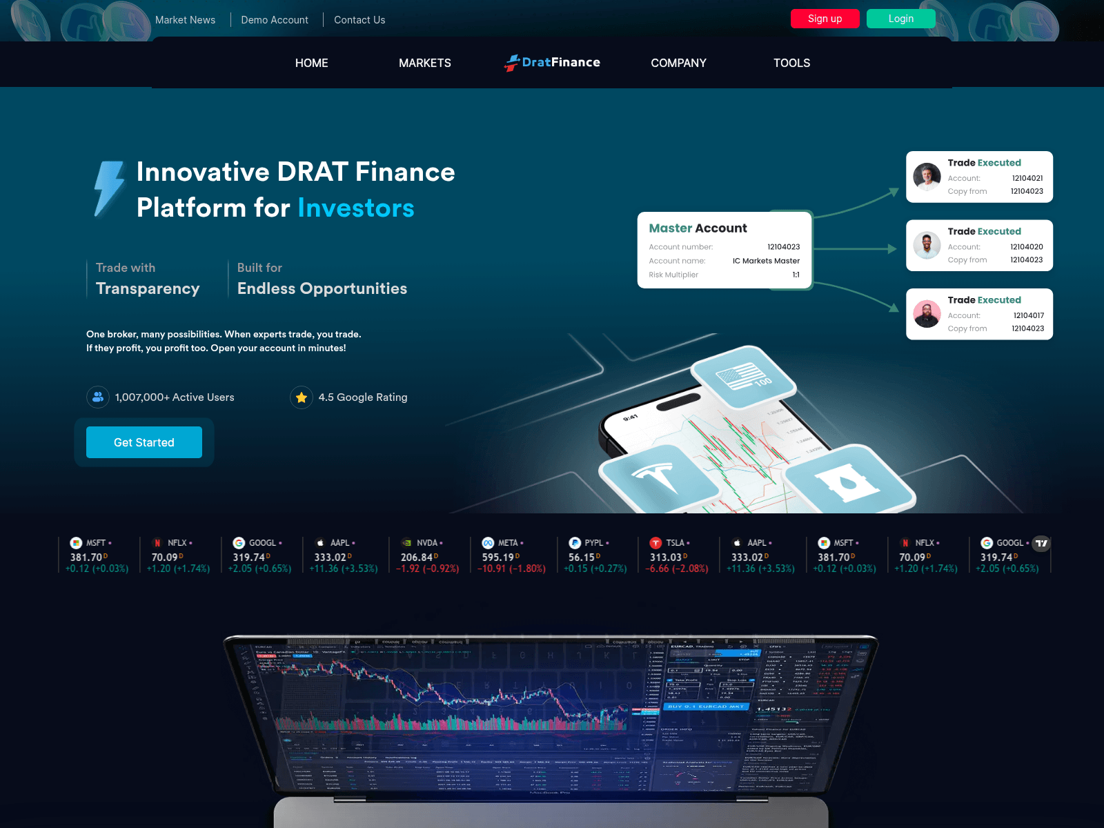 Screenshot of dratfinance.com