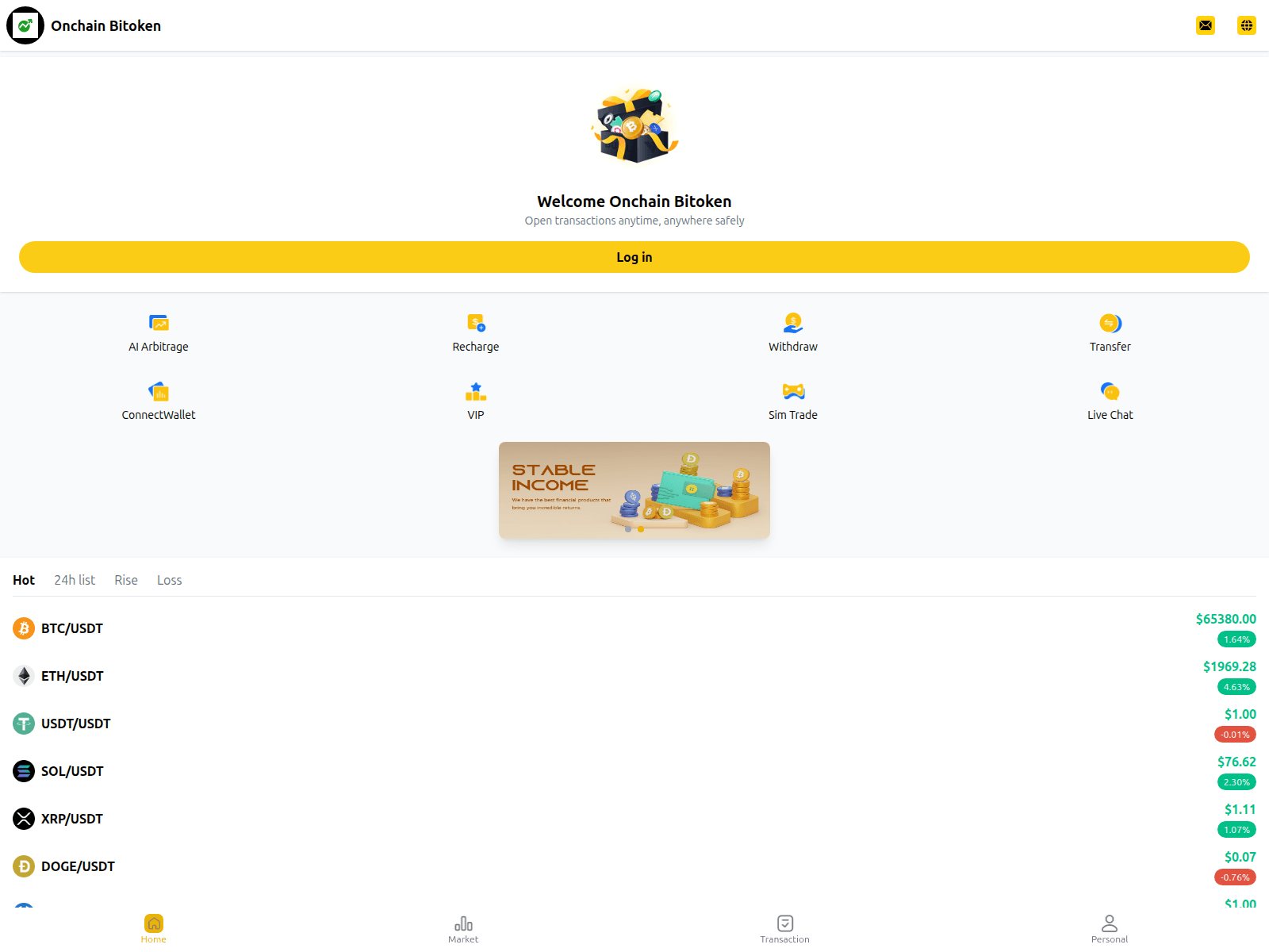 Screenshot of onchainbitoken.com
