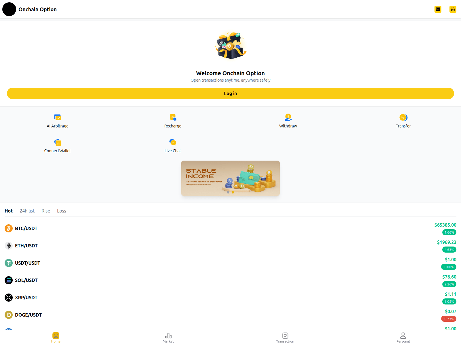 Screenshot of onchainopt.com