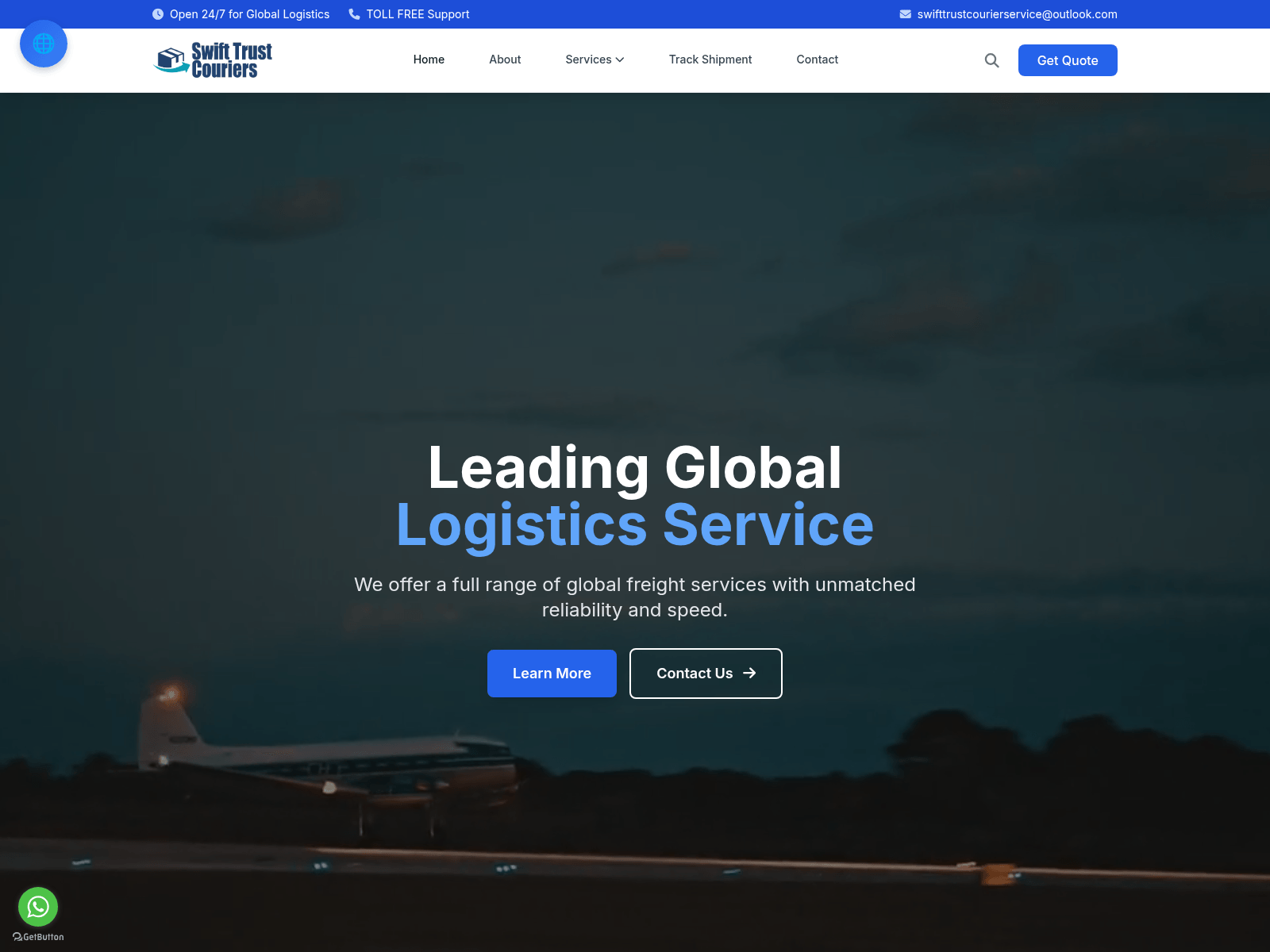Screenshot of swifttrustcouriers.com