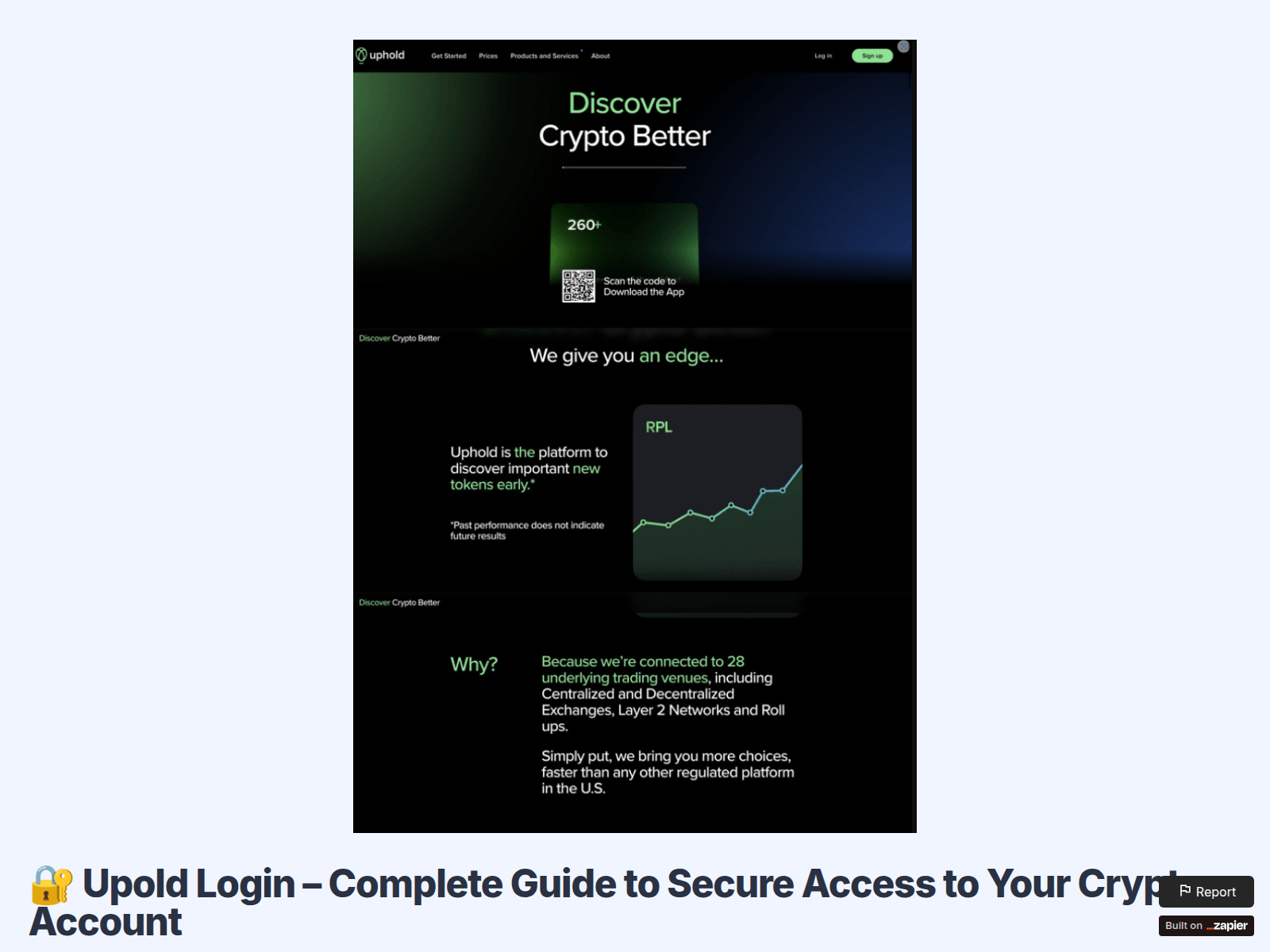 Screenshot of appe-xplore-uphold.zapier.app