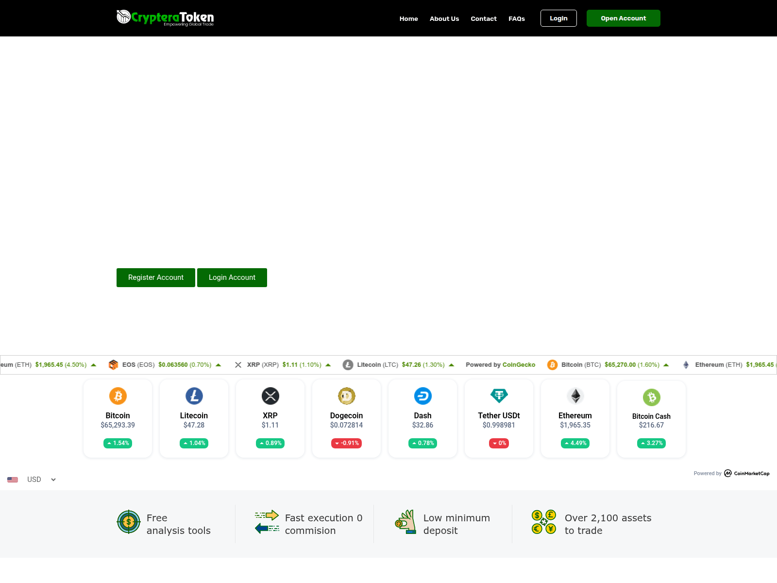 Screenshot of cryptera-token.com