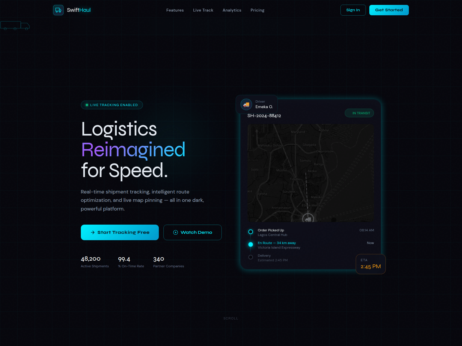 Screenshot of www.logistics.demotunde.com