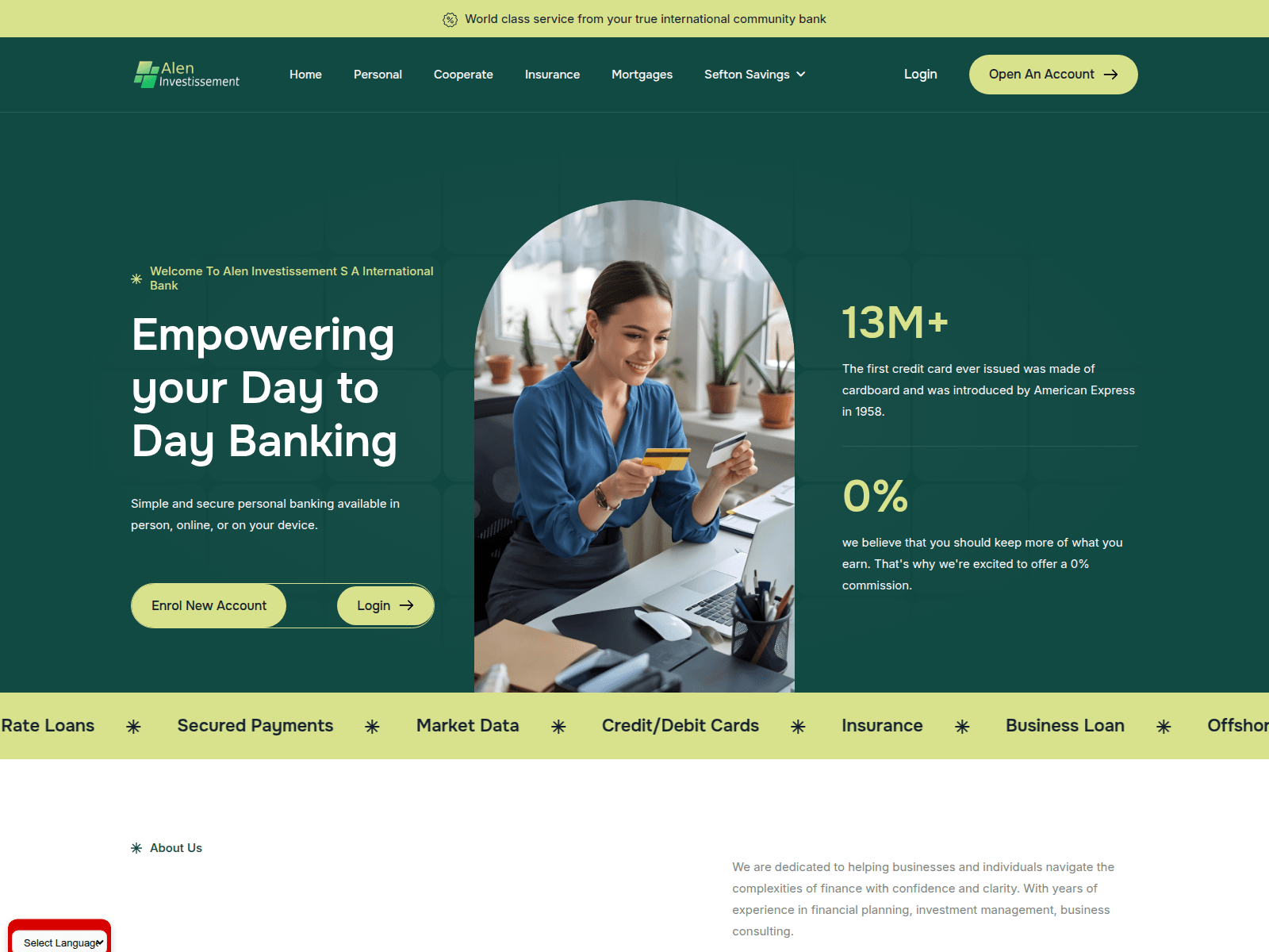 Screenshot of aleninvestlitd.com