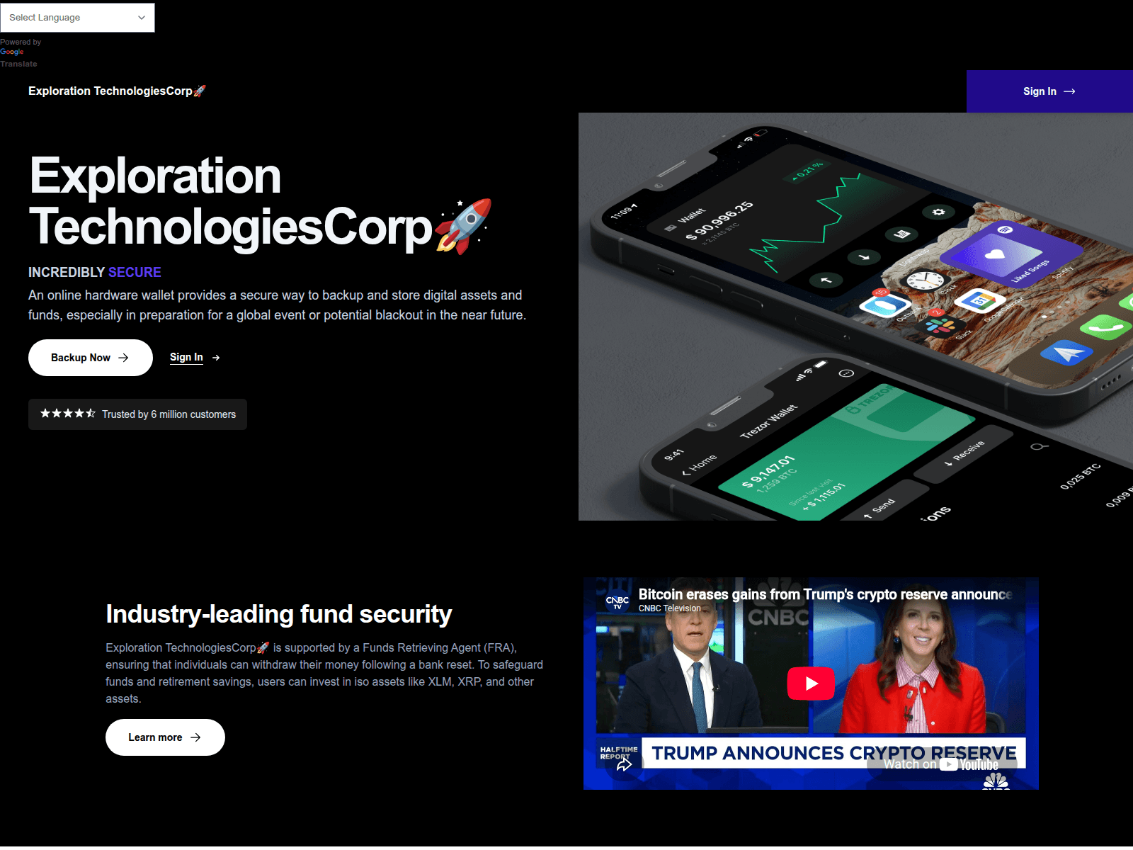 Screenshot of explorationtechnologiescorp.ltd