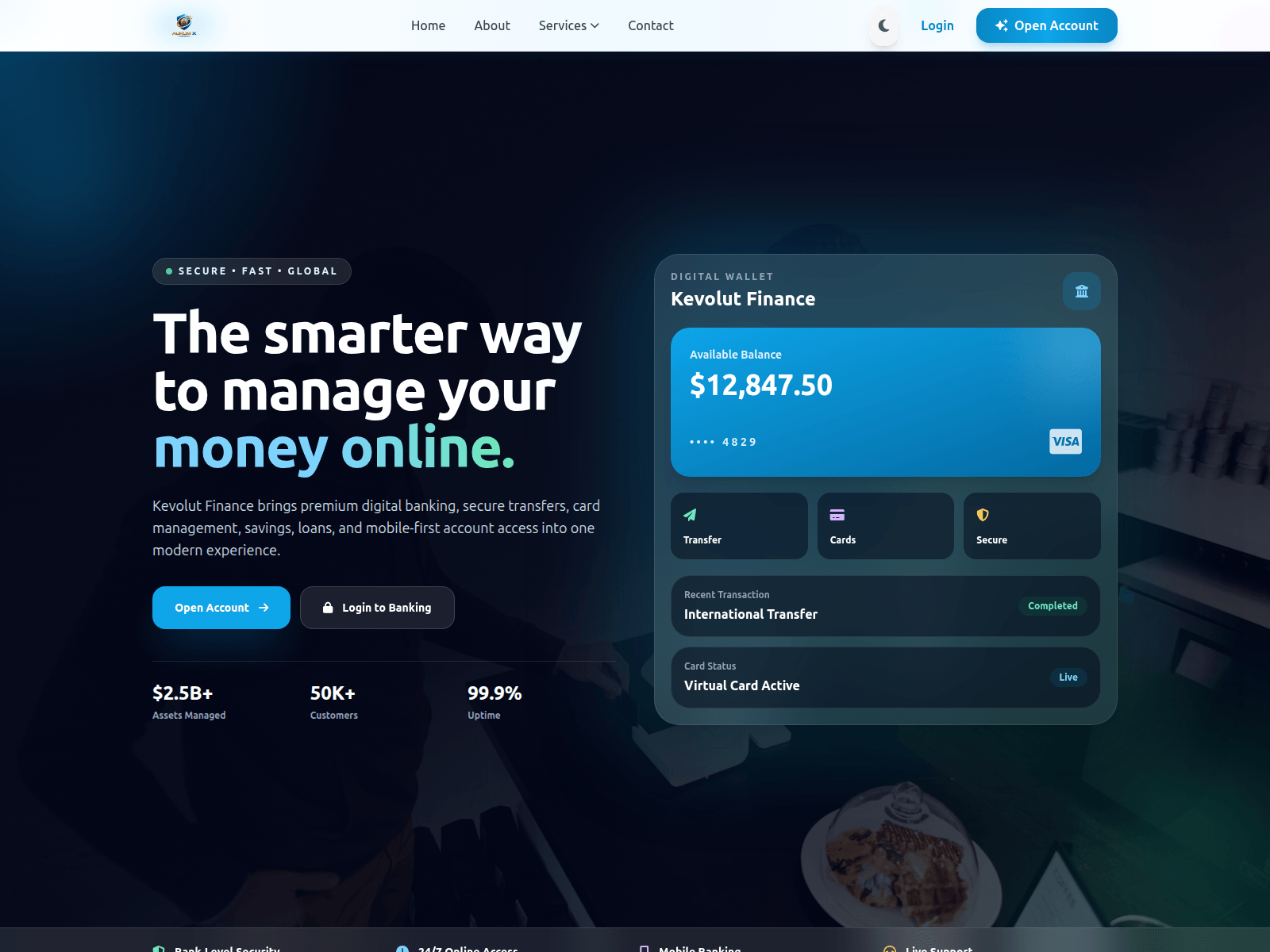 Screenshot of kevolutfinance.com