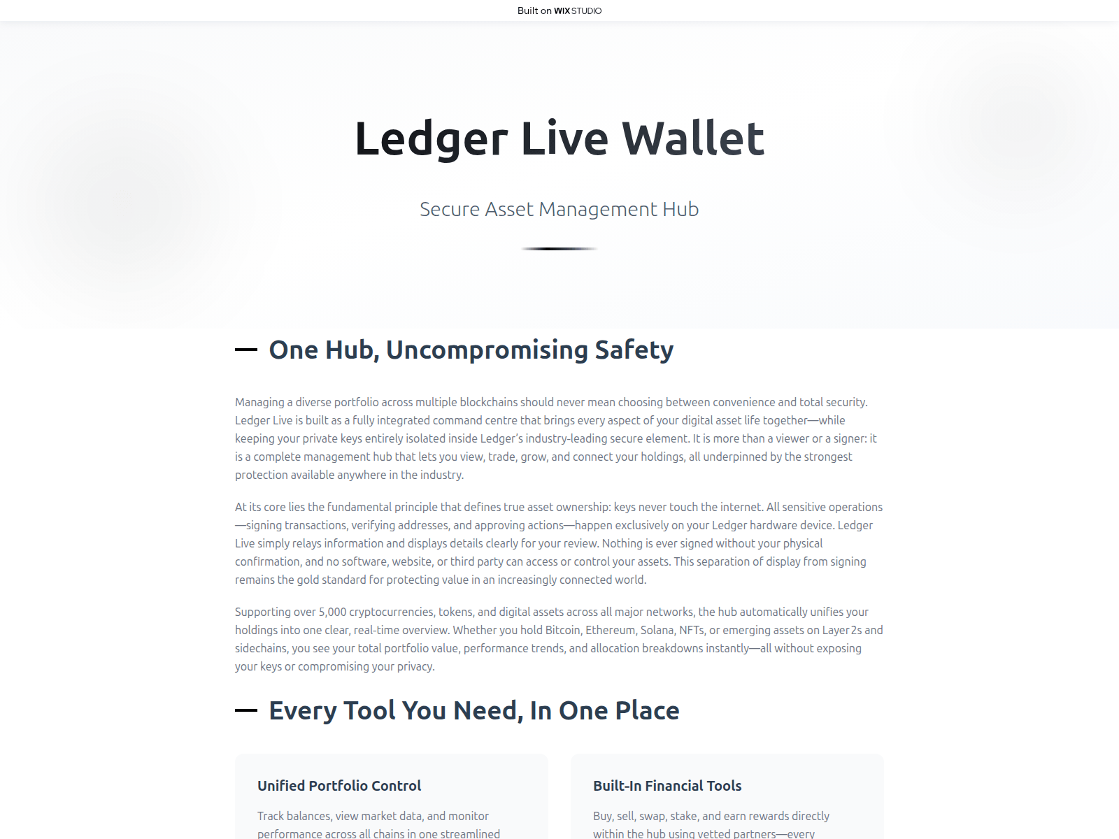 Screenshot of legder-liveapp.wixstudio.com