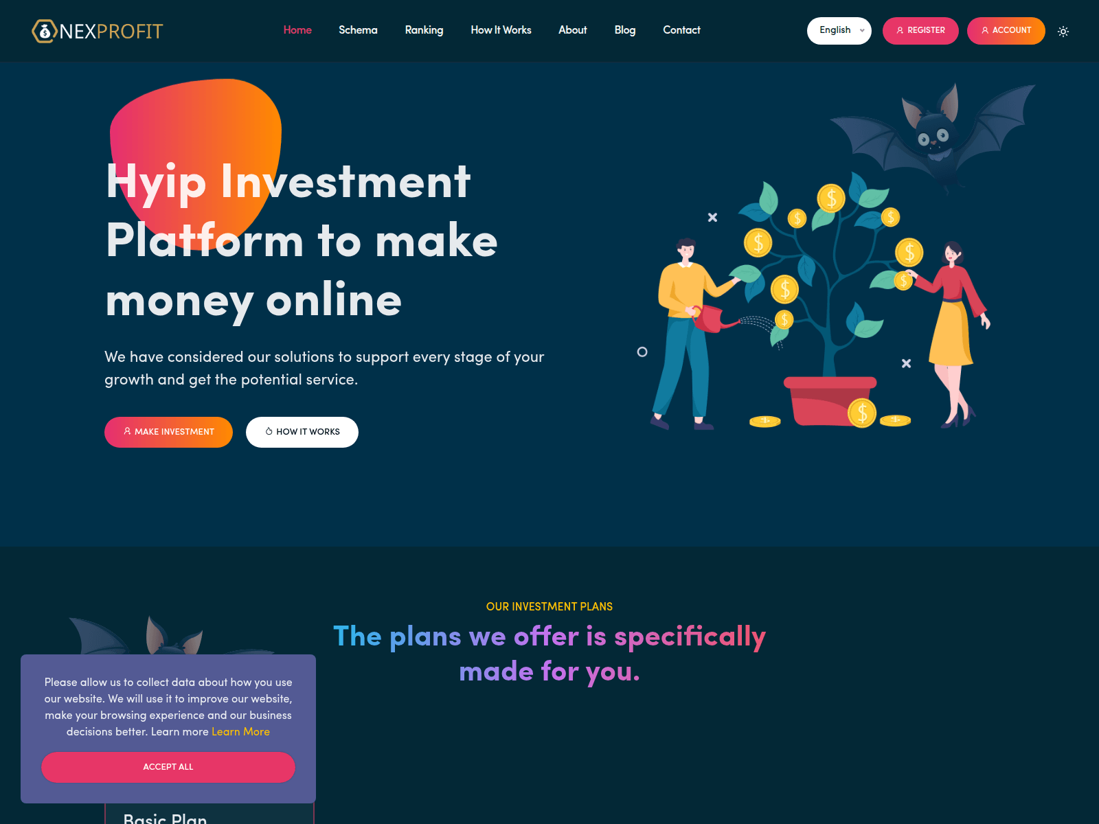 Screenshot of wealth.nexprofits.com