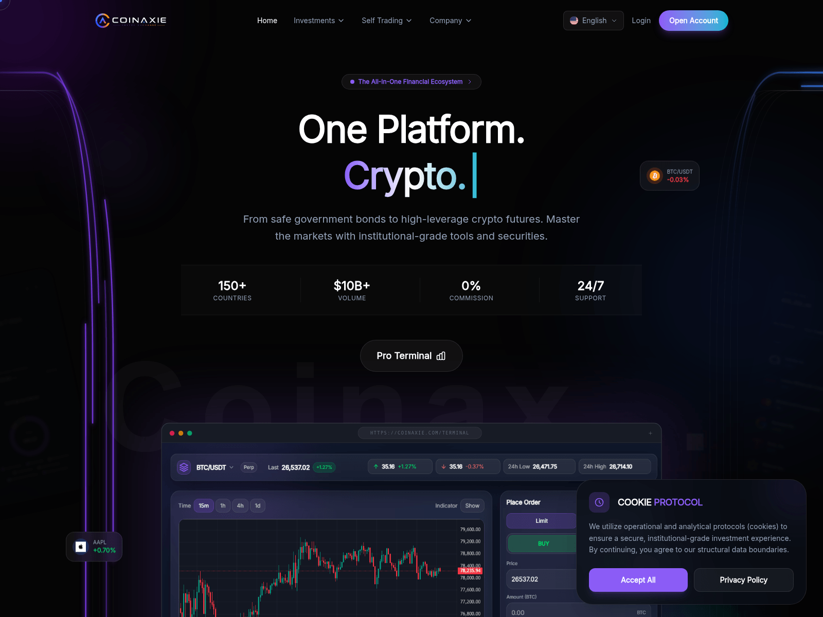 Screenshot of coinaxie.com