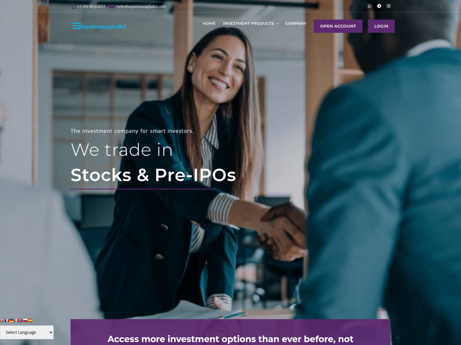 Screenshot of equinoxcapitaltd.com