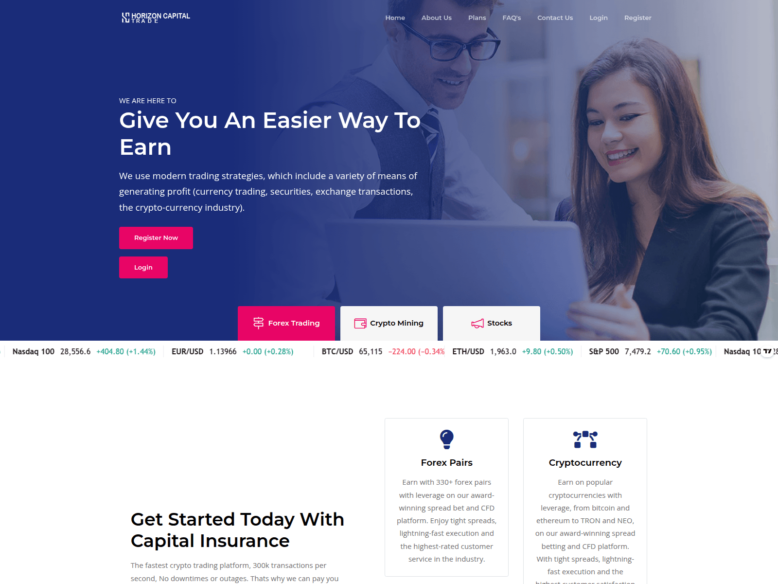 Screenshot of horizoncapitaltrade.com