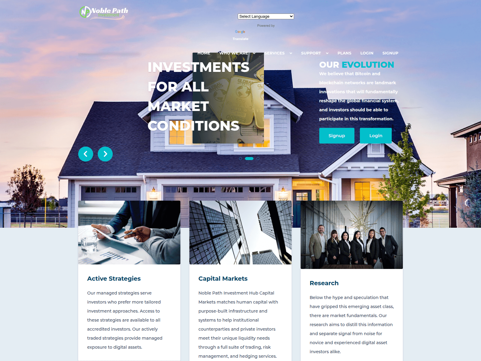 Screenshot of noblepathinvestmenthub.com