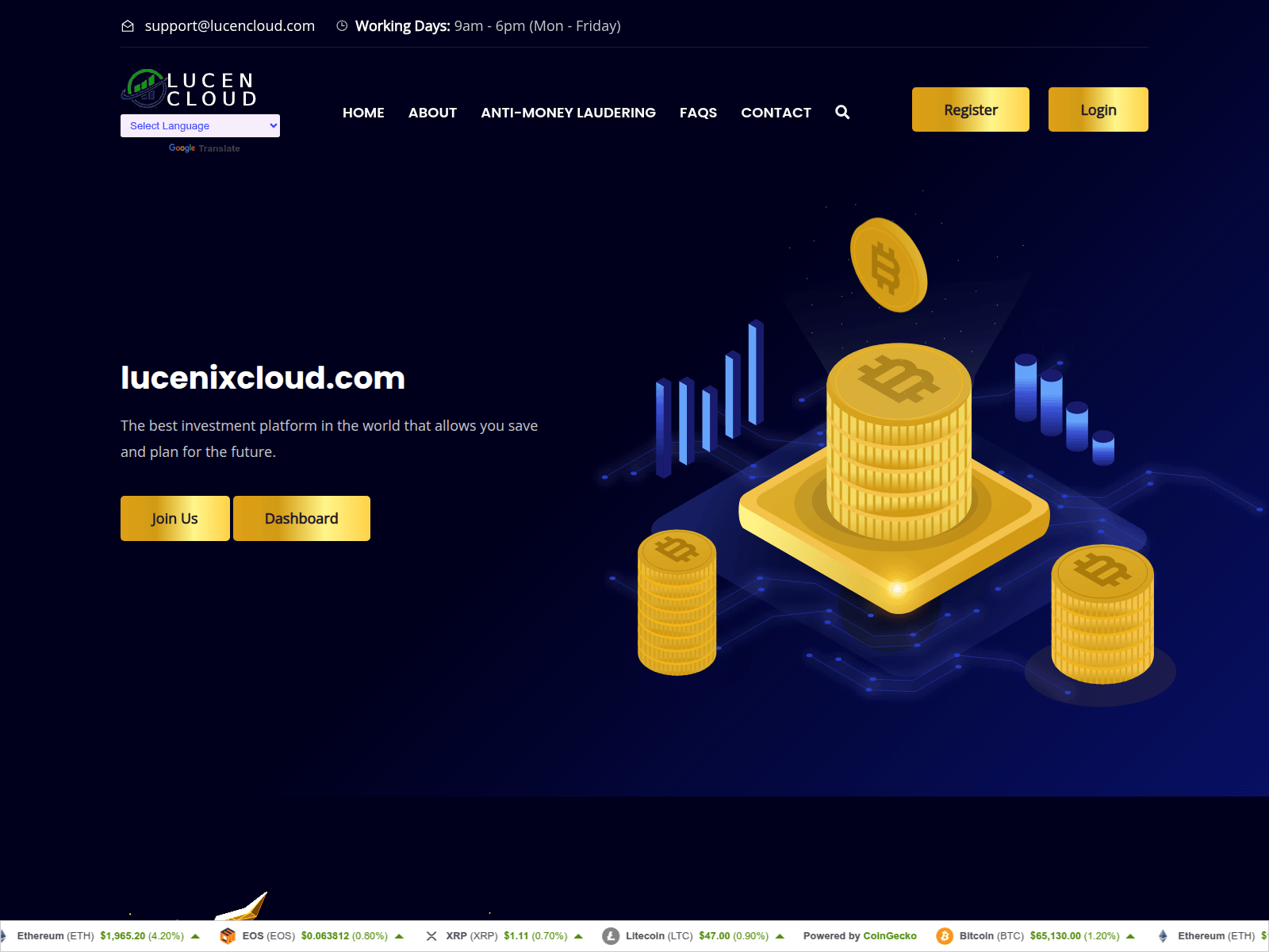Screenshot of lucenixcloud.com