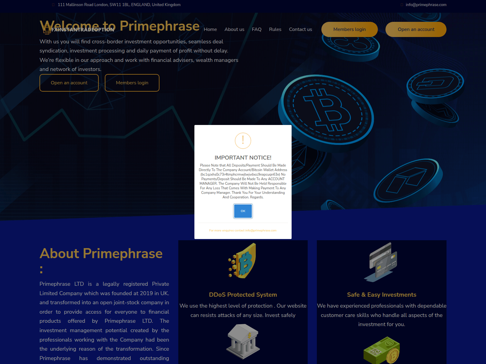 Screenshot of primephasers.com