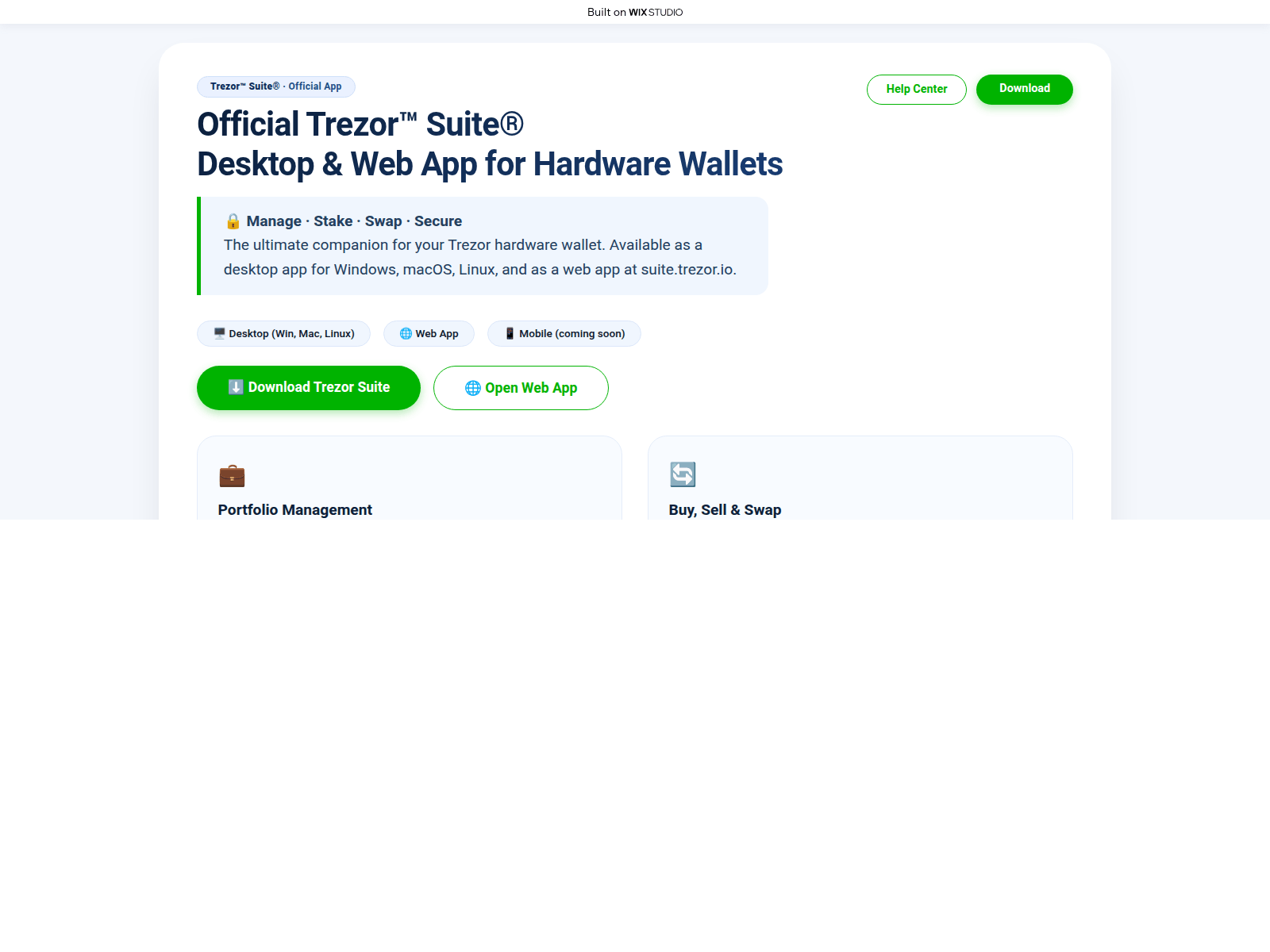 Screenshot of starting-trezrcdn.wixstudio.com