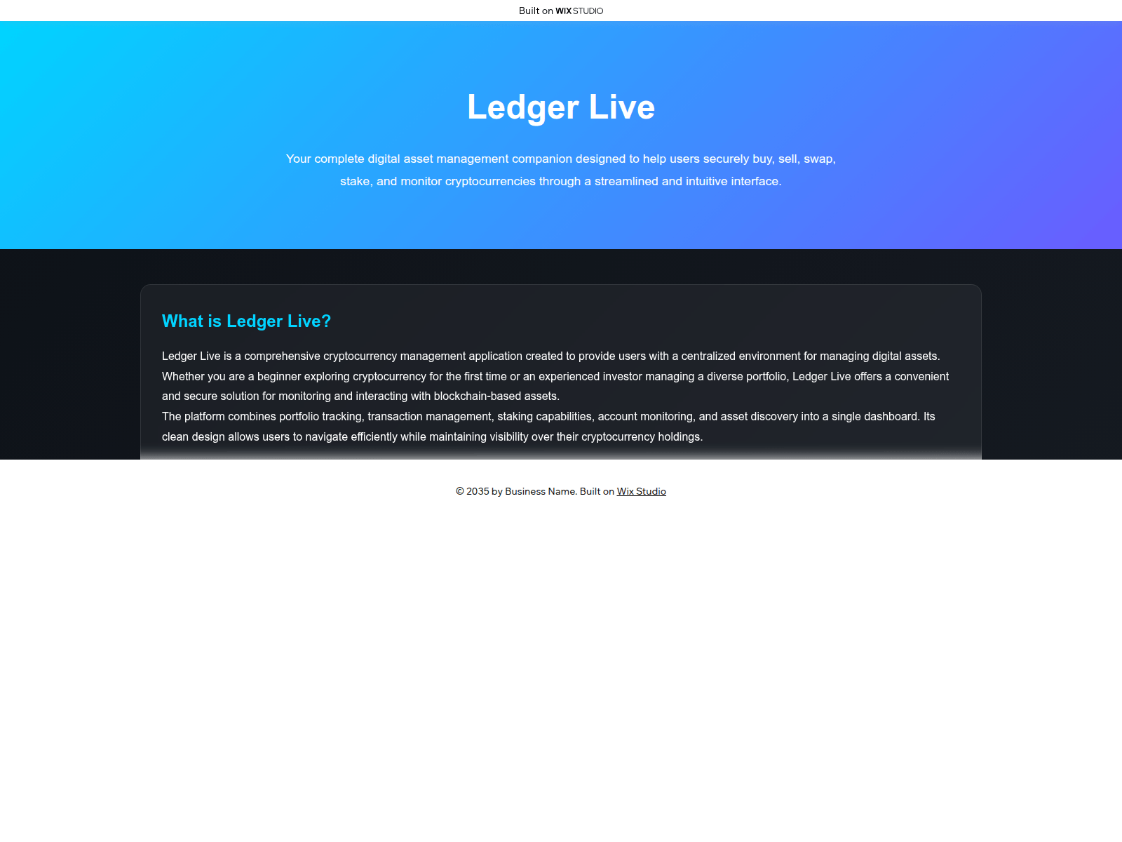 Screenshot of home-ledgleve.wixstudio.com