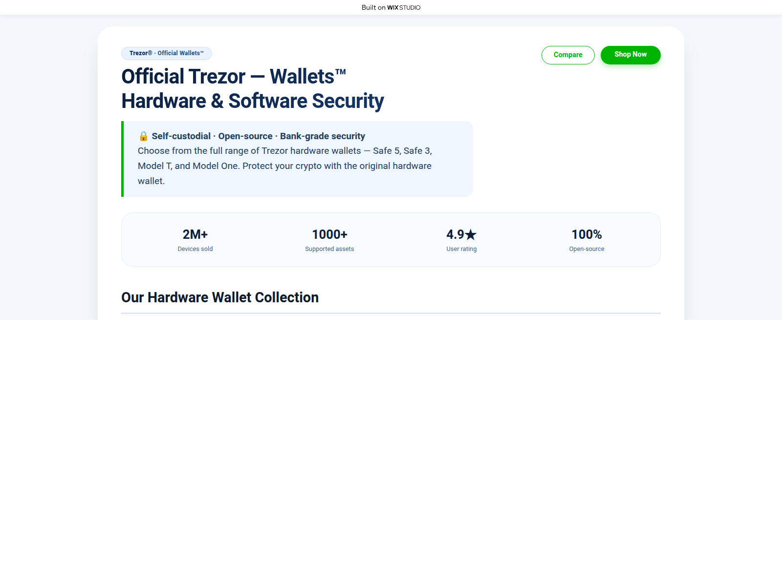 Screenshot of home-trezrio.wixstudio.com